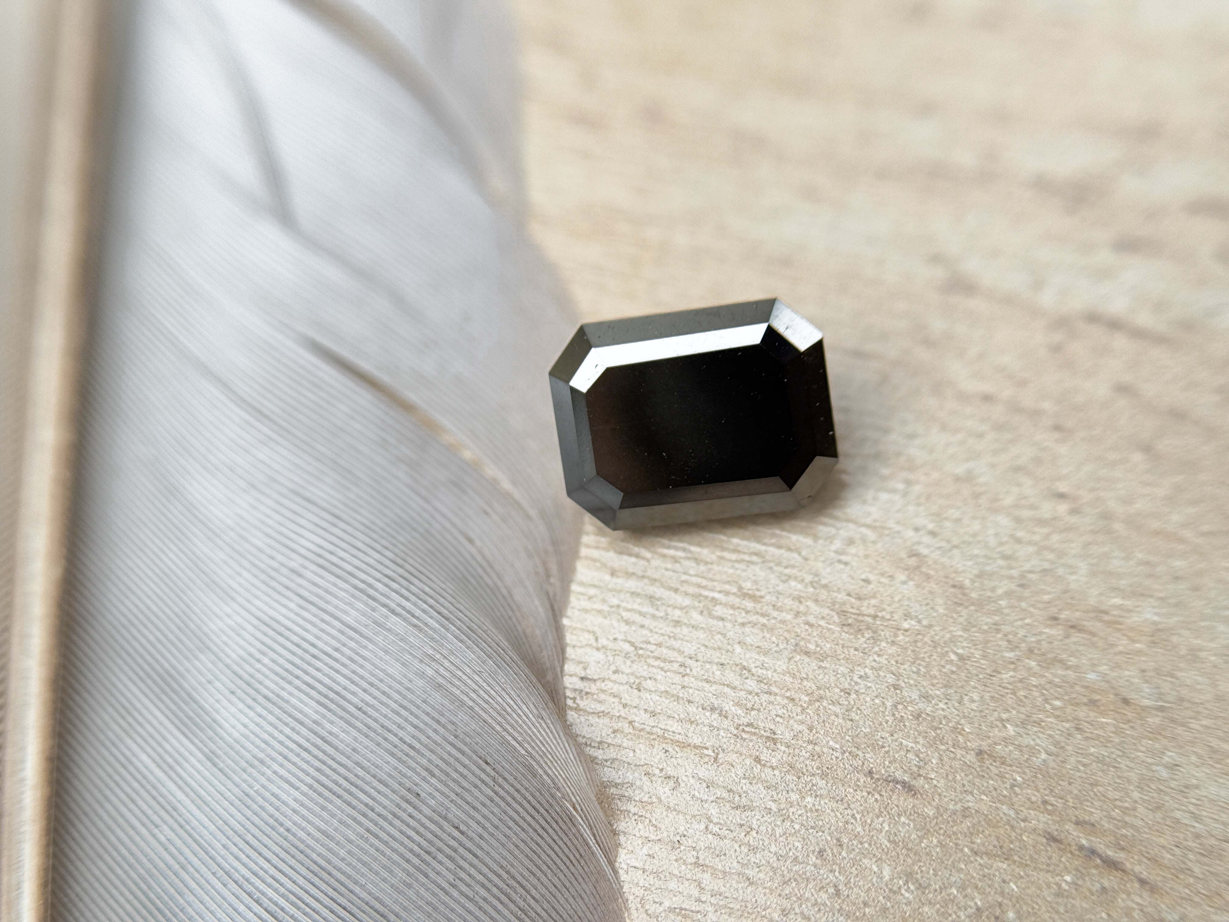 3.00 Ct Emerald Rose Cut Black Natural Salt and Pepper Diamond