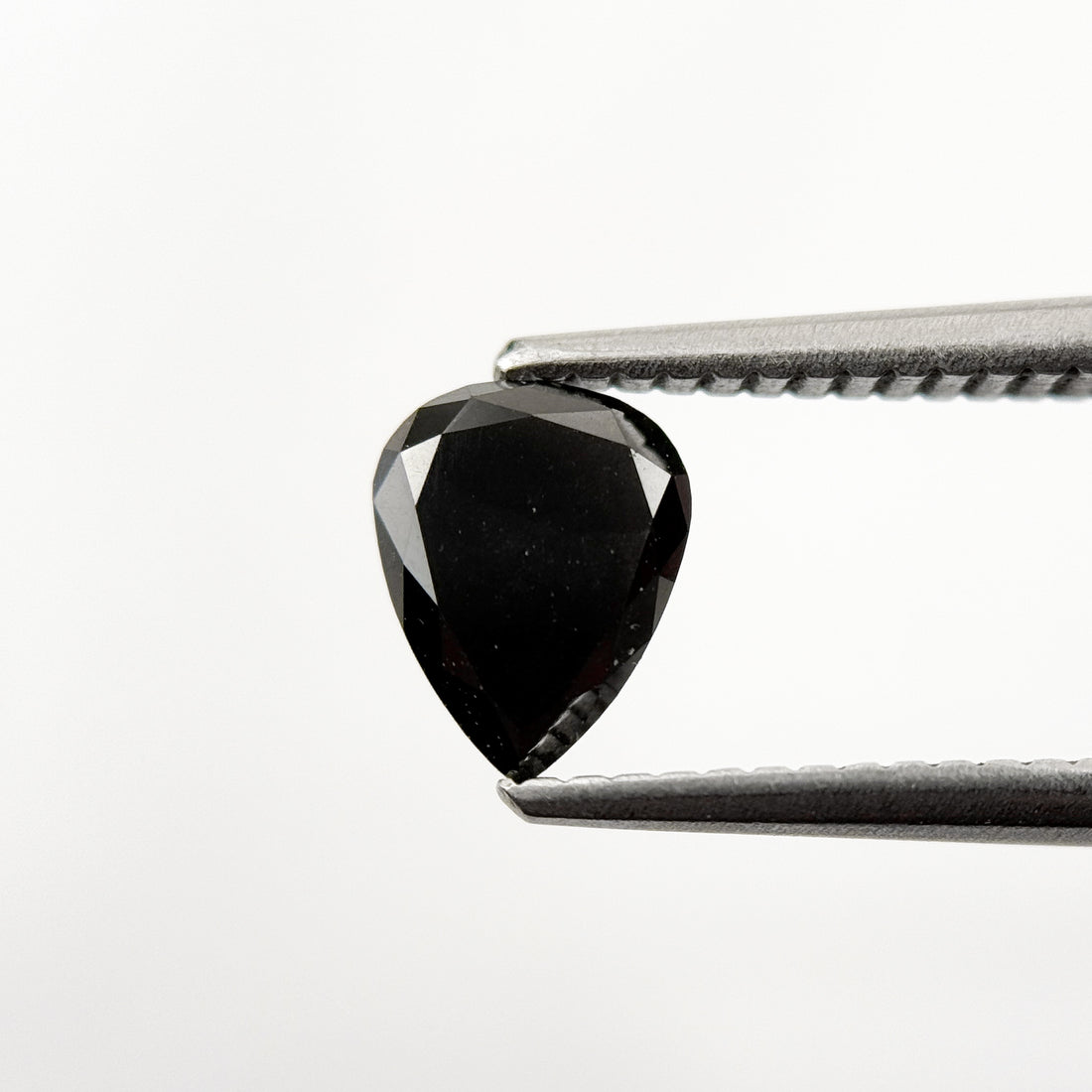1.01 Ct Pear Rose Cut Black Natural Salt and Pepper Diamond