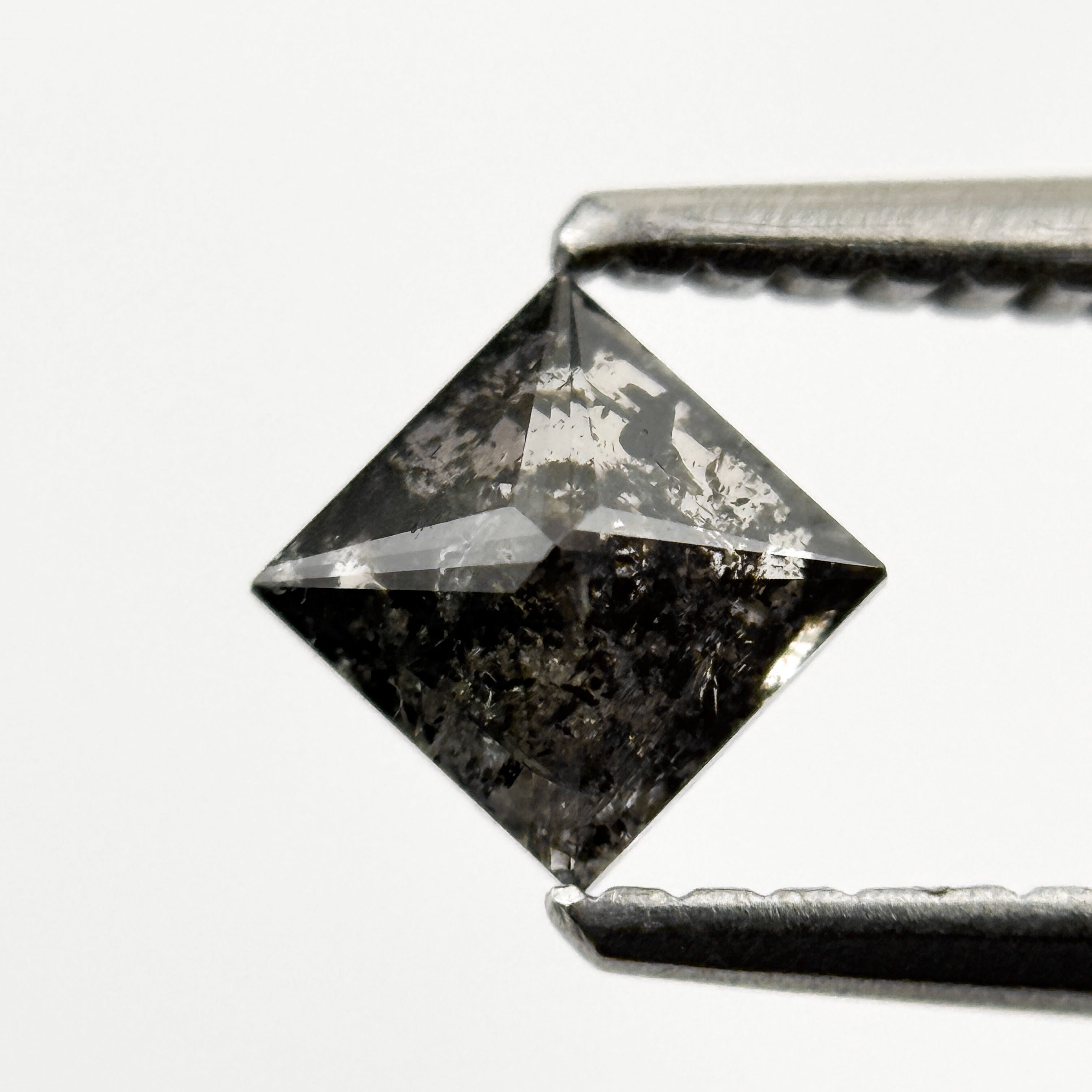 0.48 Ct Princess Rose Cut Black Natural Unique Diamond