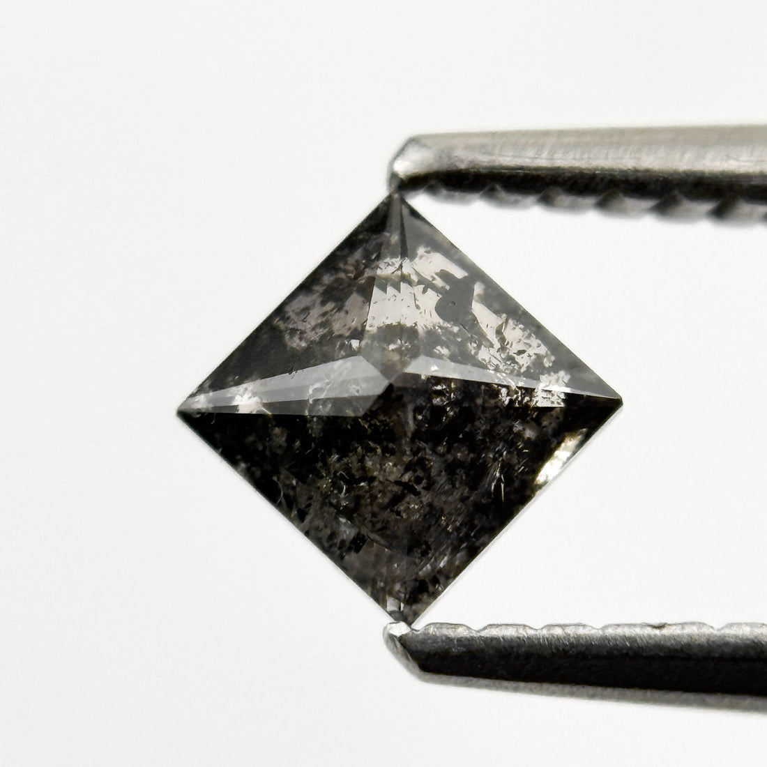 0.48 Ct Princess Rose Cut Black Natural Unique Diamond