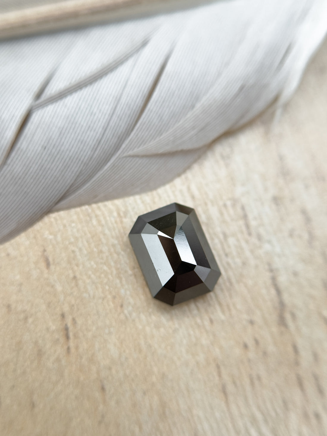 3.00 Ct Emerald Rose Cut Black Natural Salt and Pepper Diamond