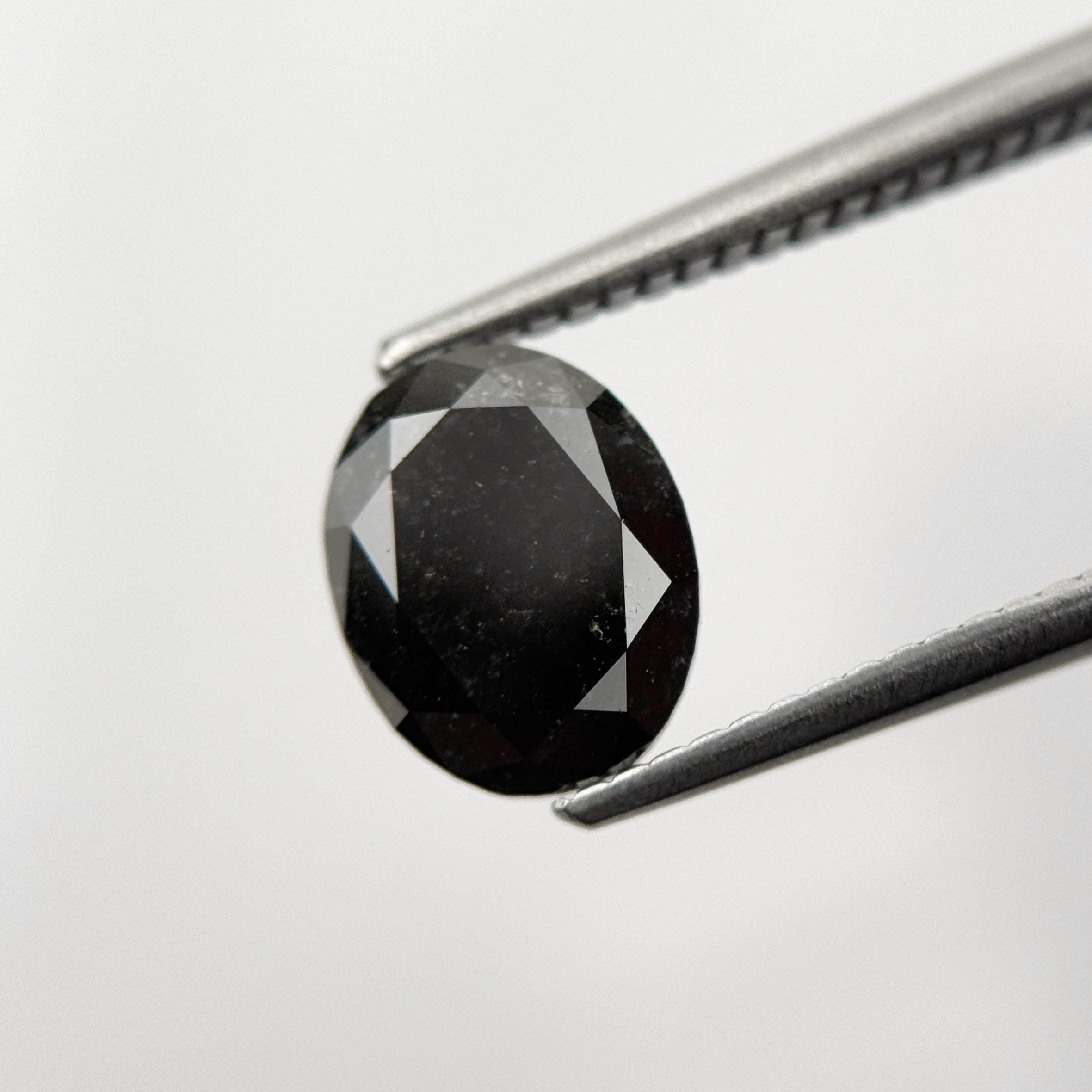 1.61 Ct Oval Rose Cut Black Natural Fancy Diamond
