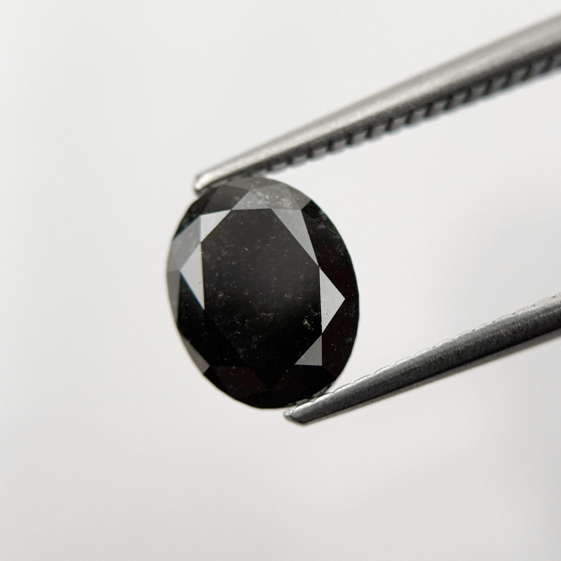 1.61 Ct Oval Rose Cut Black Natural Fancy Diamond