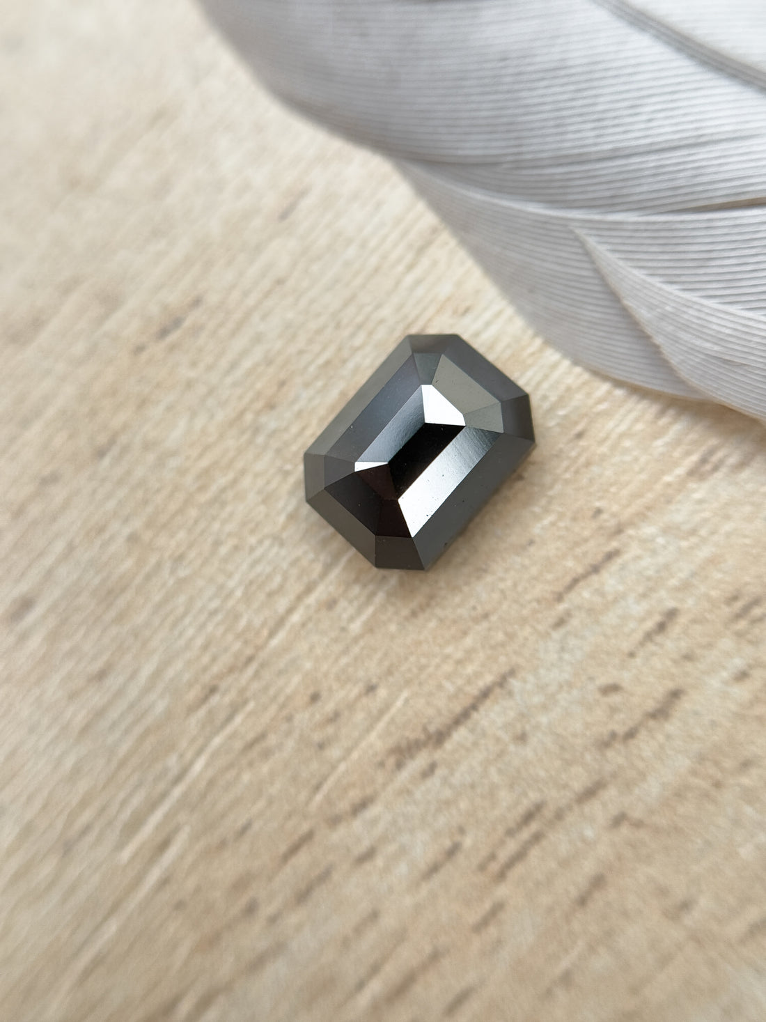 3.00 Ct Emerald Rose Cut Black Natural Salt and Pepper Diamond