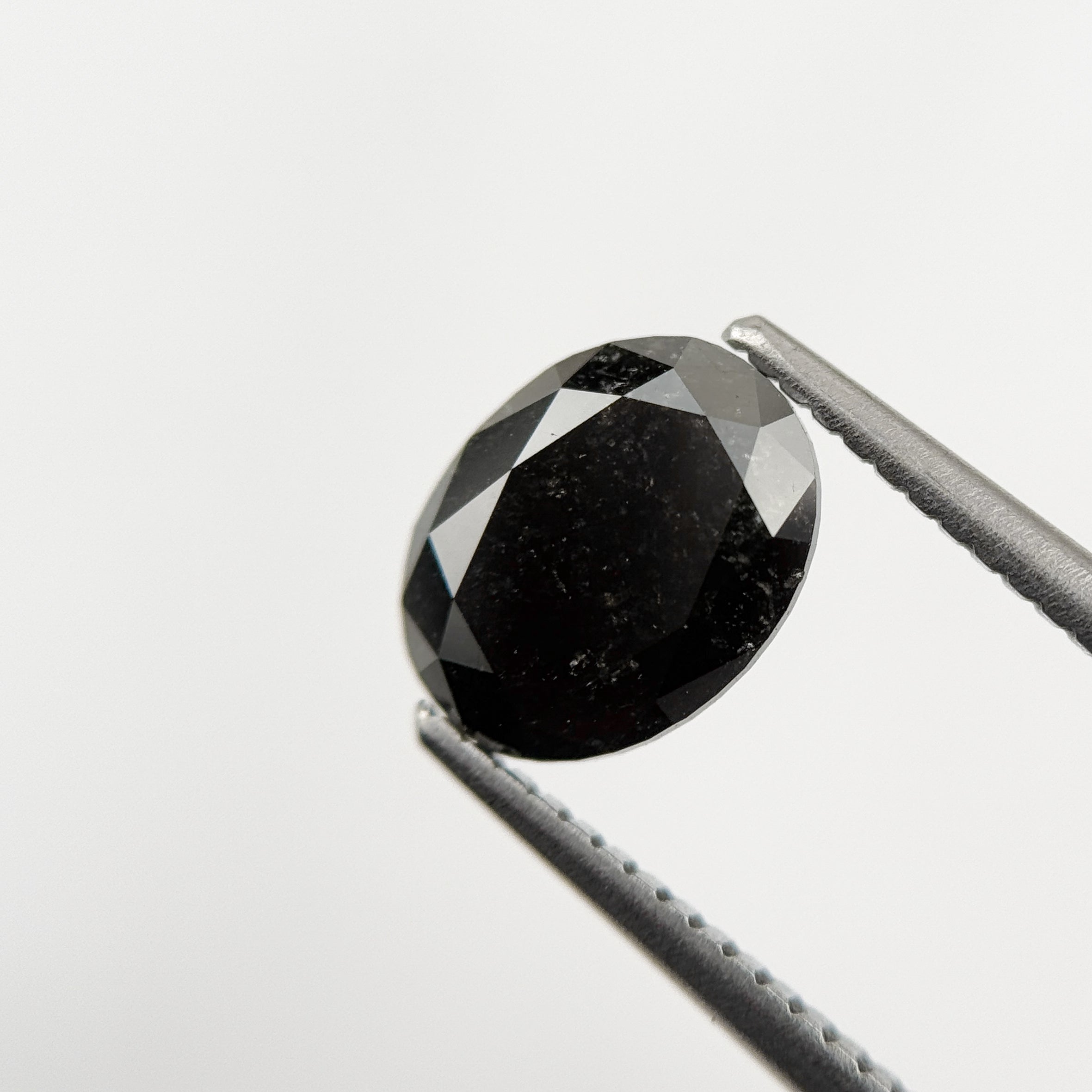 1.61 Ct Oval Rose Cut Black Natural Fancy Diamond