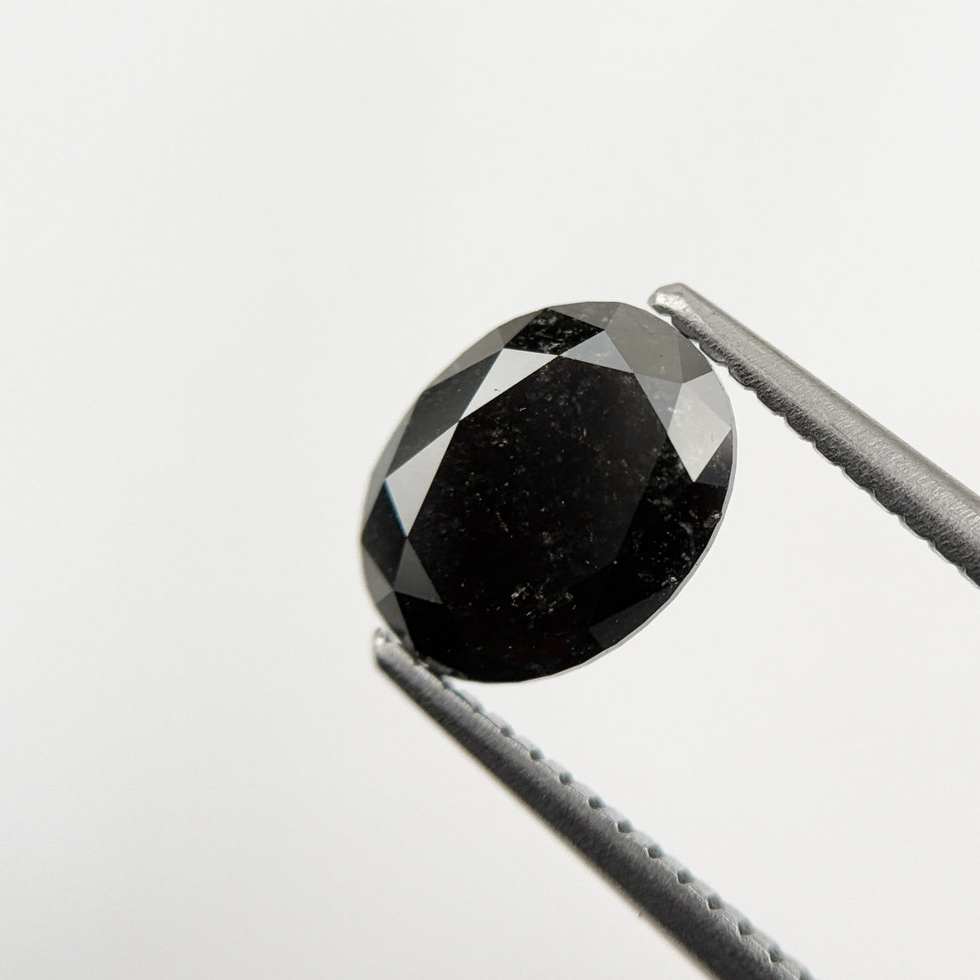 1.61 Ct Oval Rose Cut Black Natural Fancy Diamond