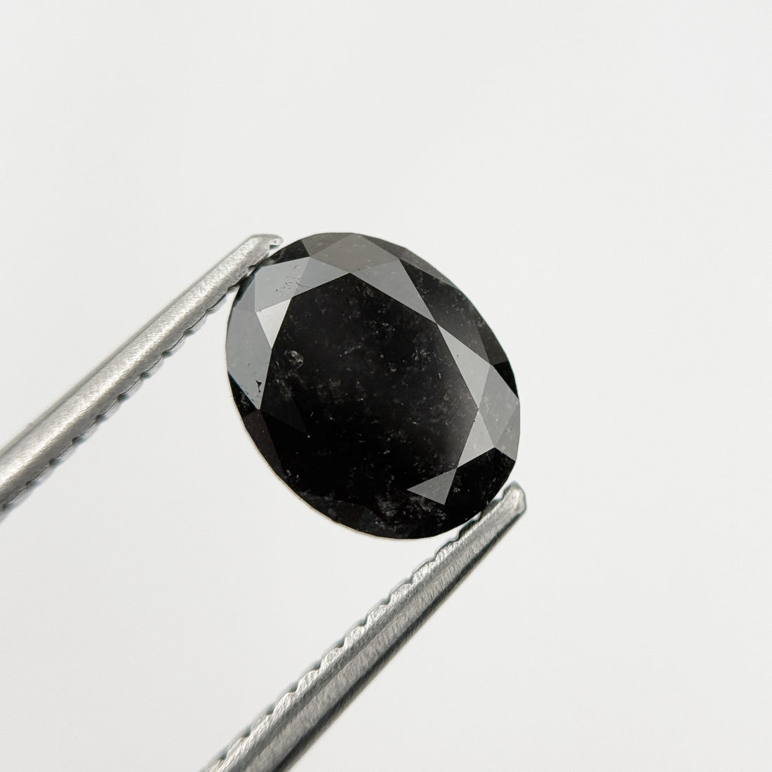 1.61 Ct Oval Rose Cut Black Natural Fancy Diamond
