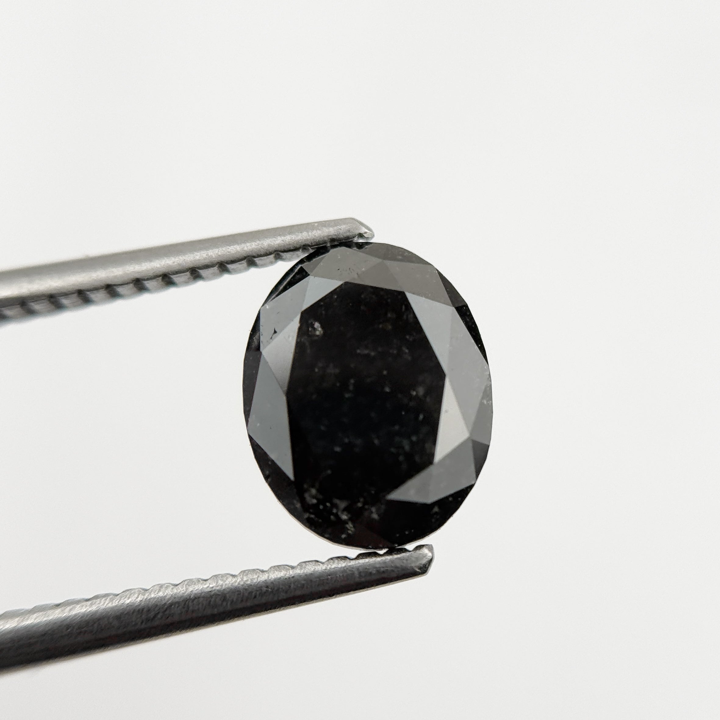 1.61 Ct Oval Rose Cut Black Natural Fancy Diamond