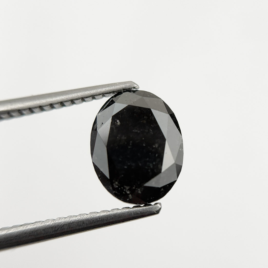 1.61 Ct Oval Rose Cut Black Natural Fancy Diamond