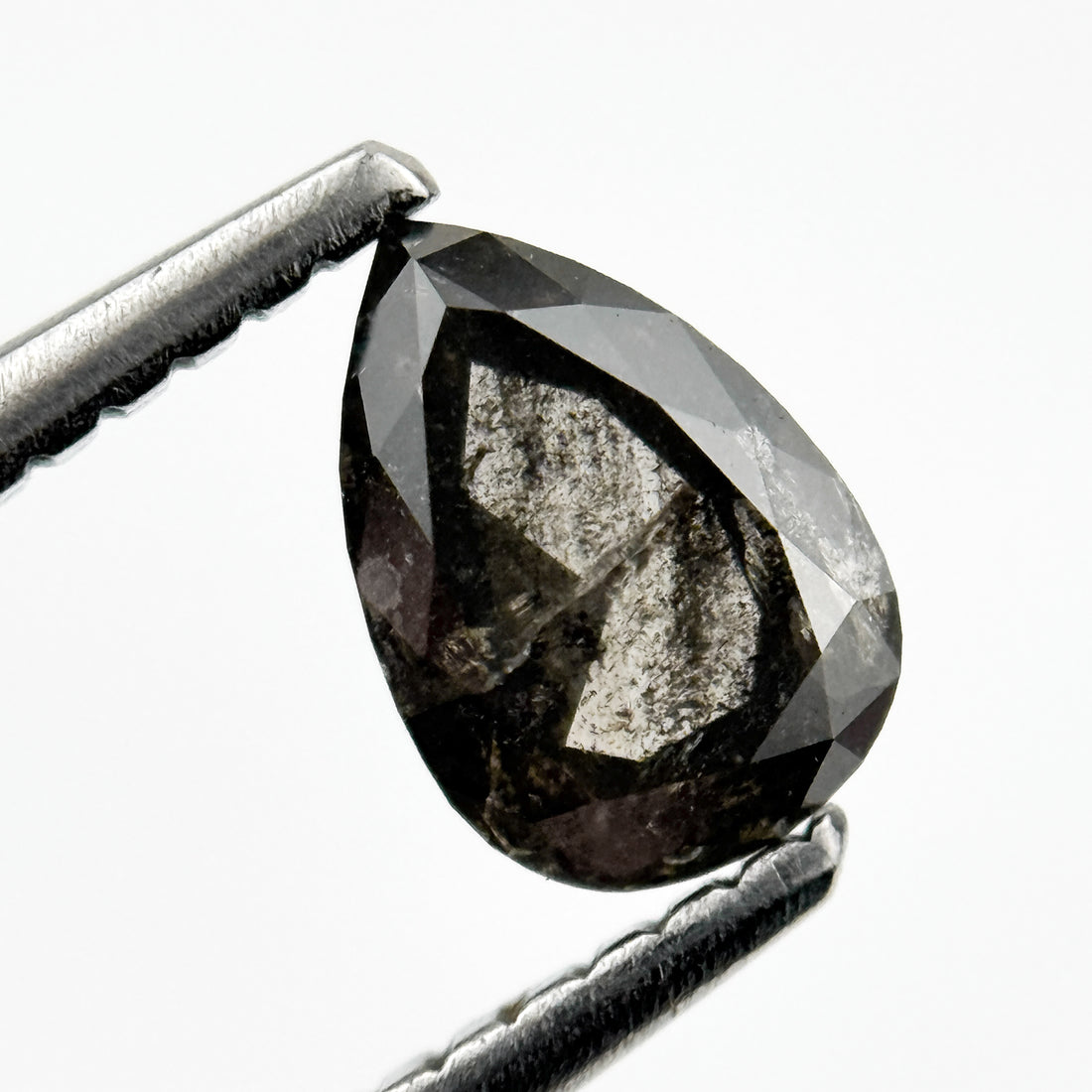 0.72 Ct Pear Rose Cut Grey Natural Vintage Diamond