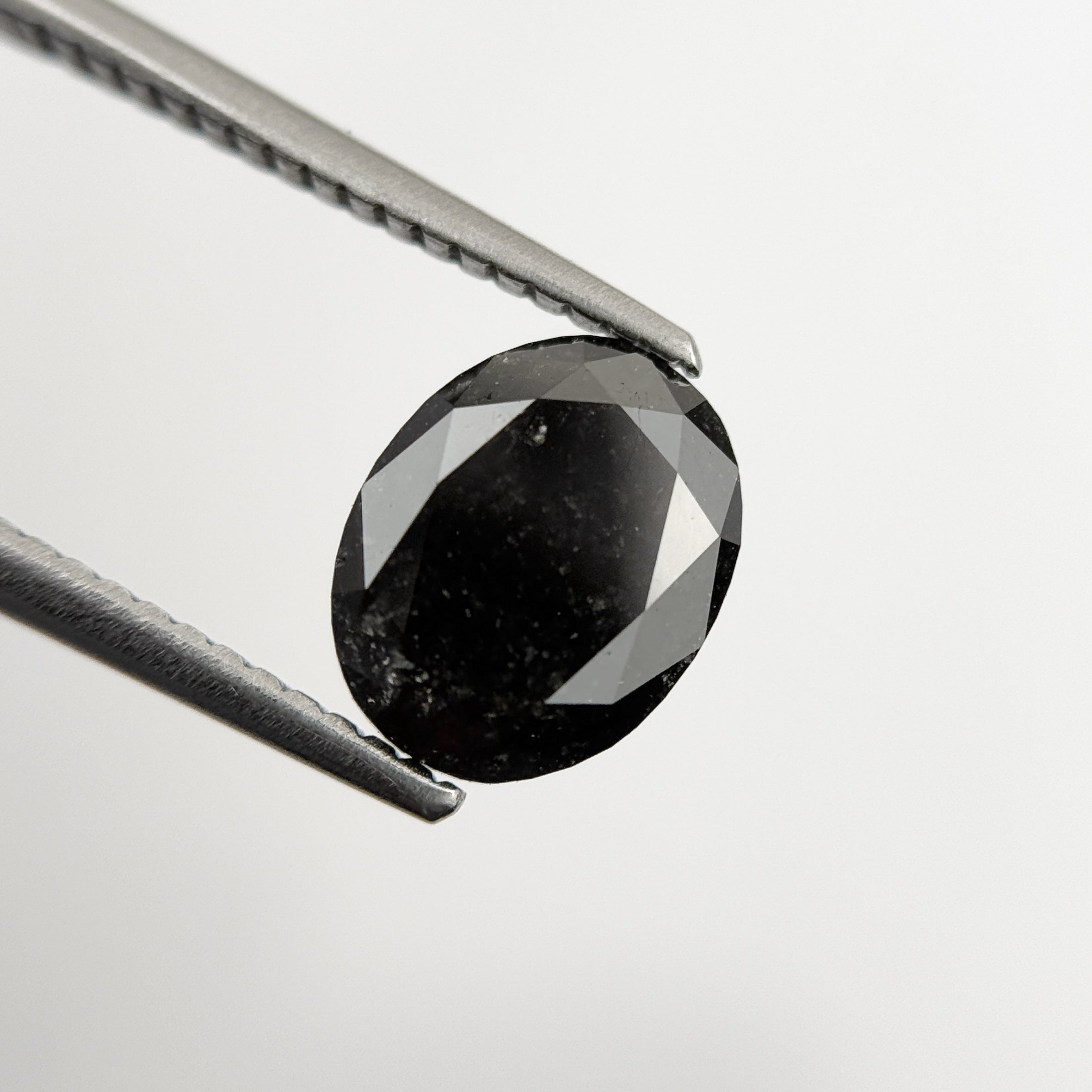 1.61 Ct Oval Rose Cut Black Natural Fancy Diamond