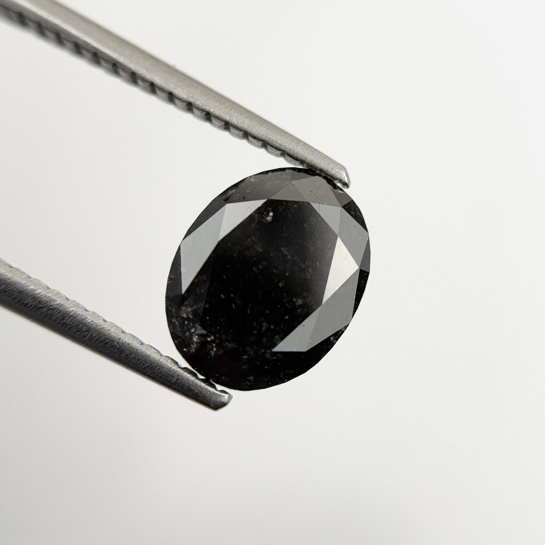 1.61 Ct Oval Rose Cut Black Natural Fancy Diamond