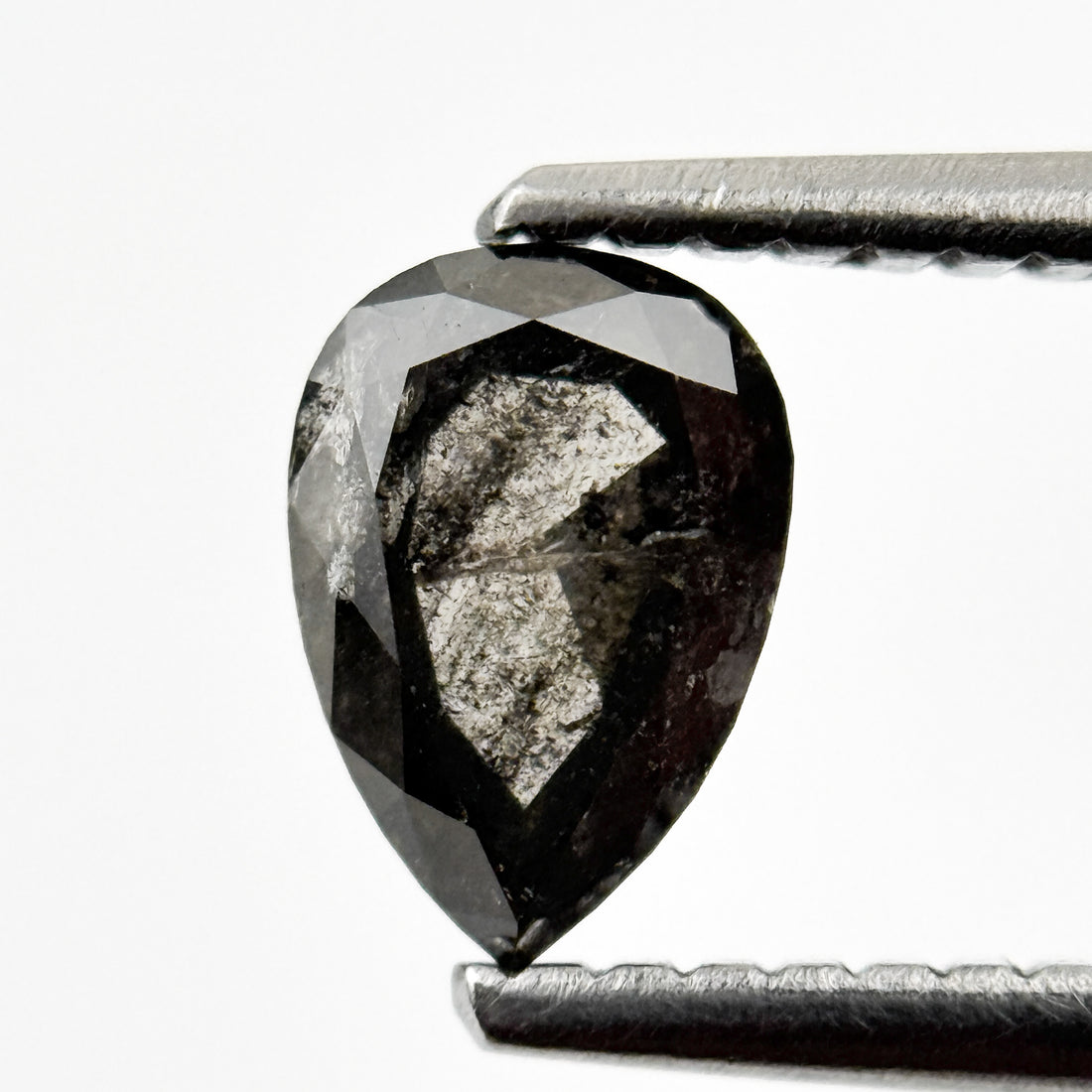 0.72 Ct Pear Rose Cut Grey Natural Vintage Diamond