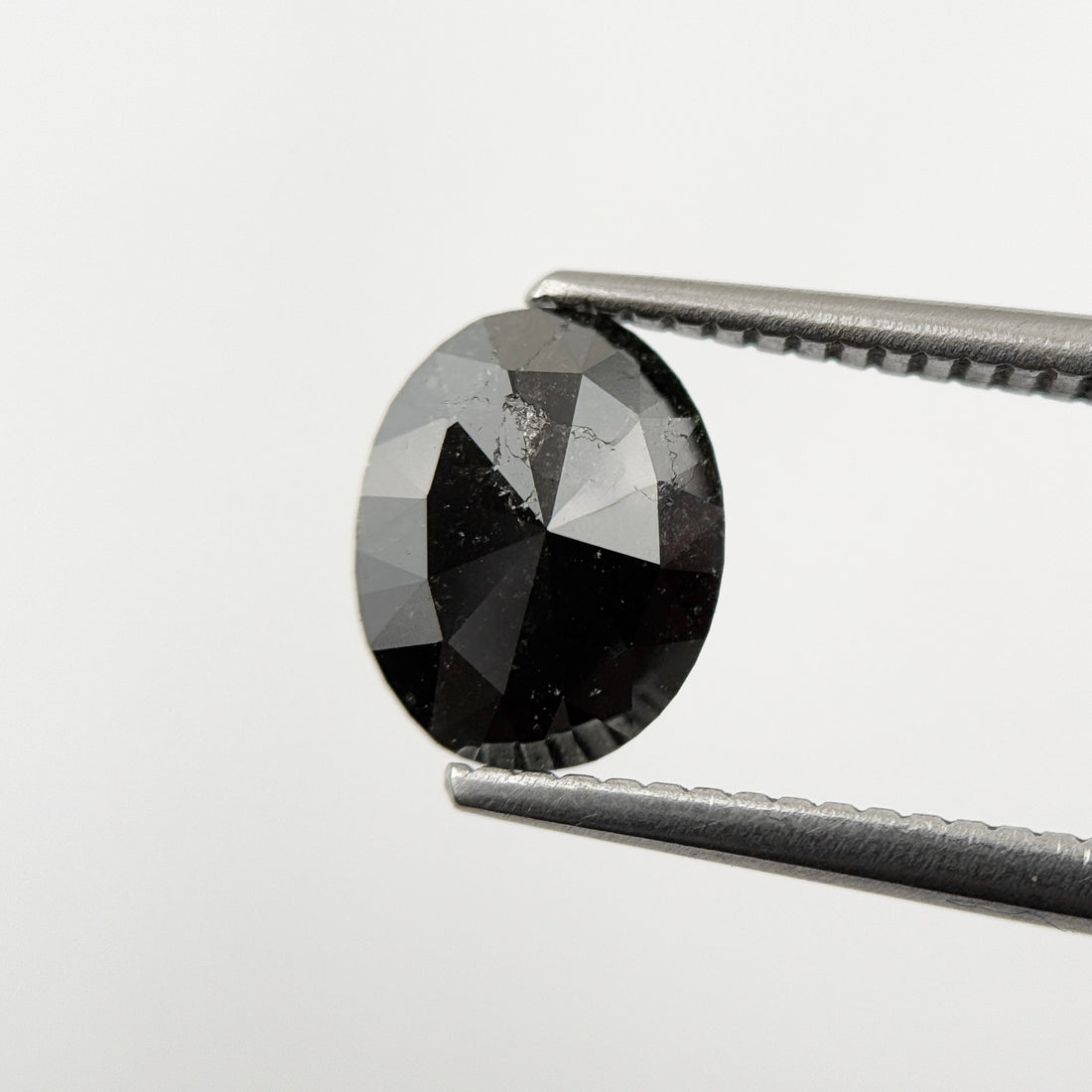 1.61 Ct Oval Rose Cut Black Natural Fancy Diamond