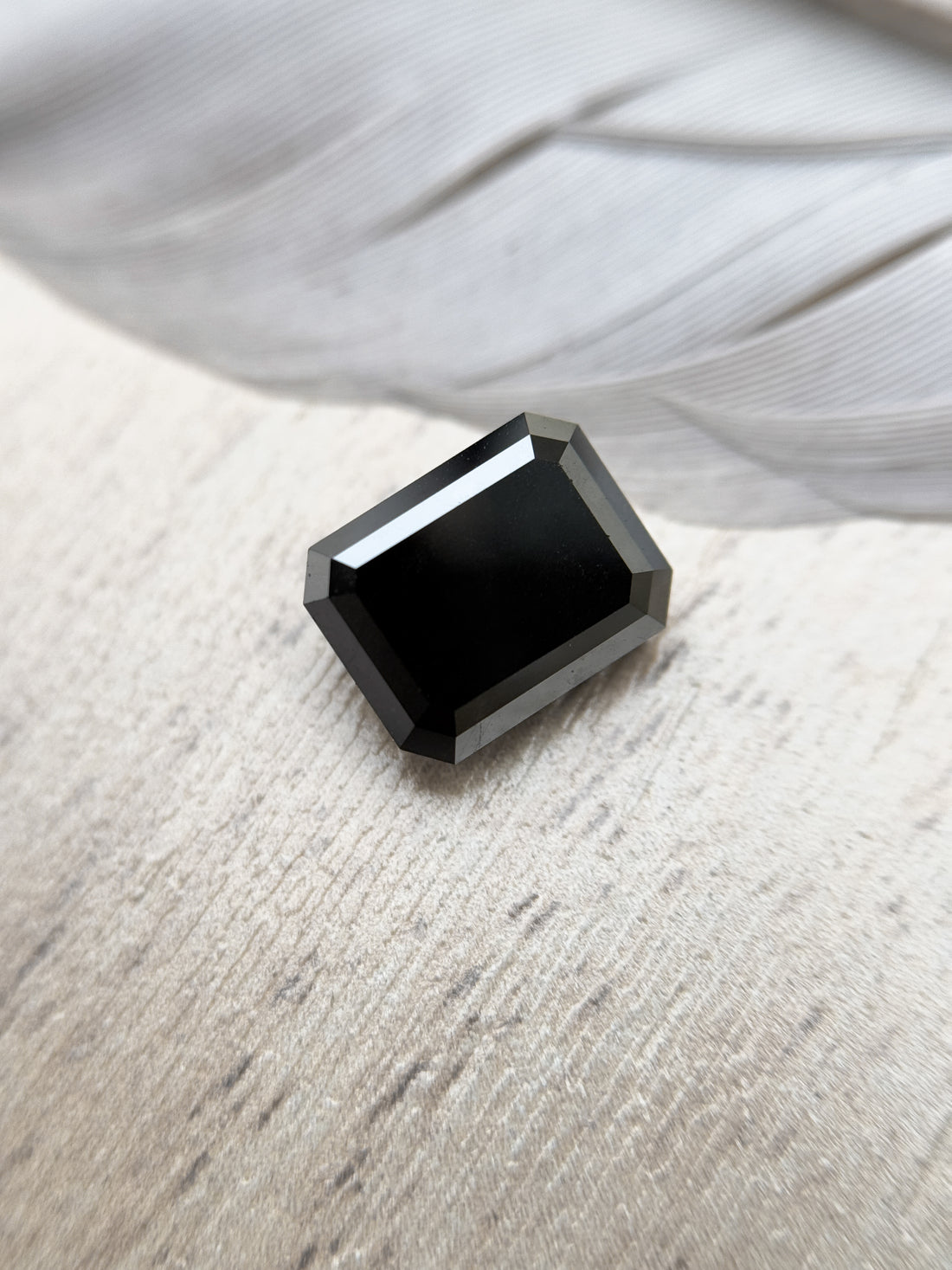 2.69 Ct Emerald Rose Cut Black Natural Salt and Pepper Diamond