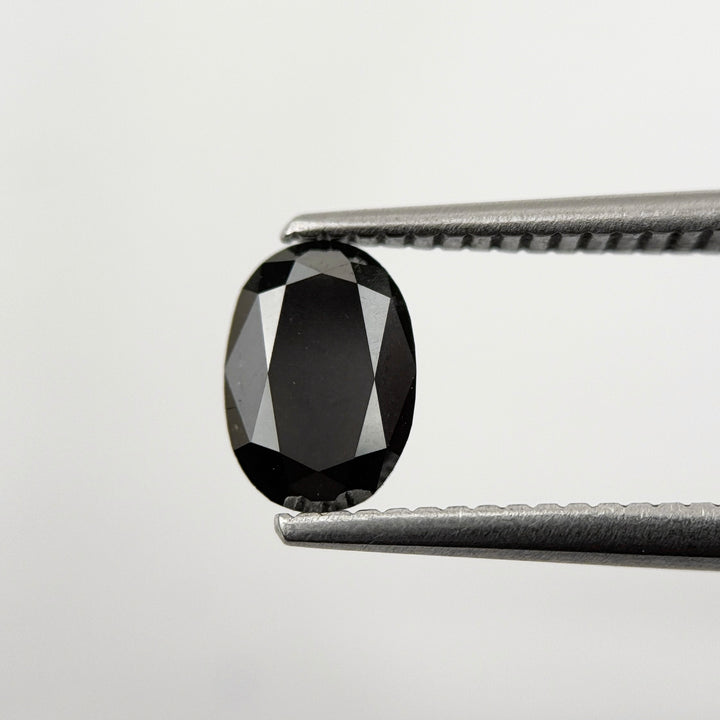 1.00 Ct Oval Rose Cut Black Natural Fancy Diamond