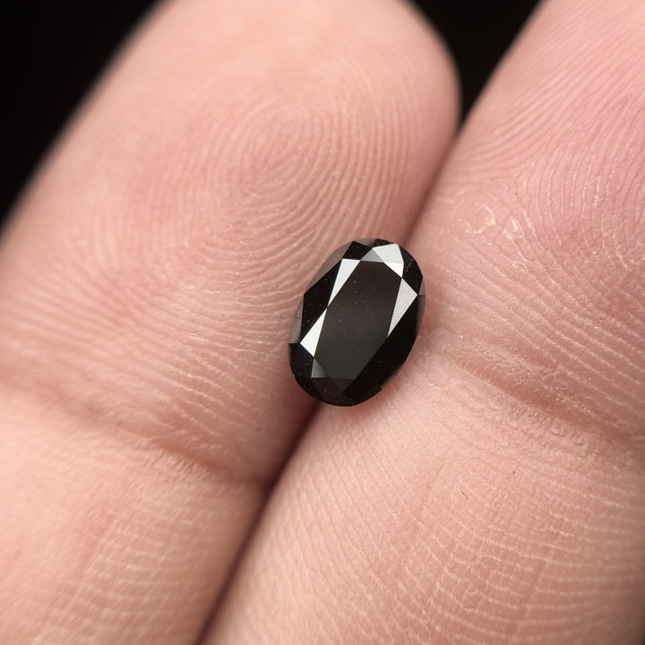 1.00 Ct Oval Rose Cut Black Natural Fancy Diamond