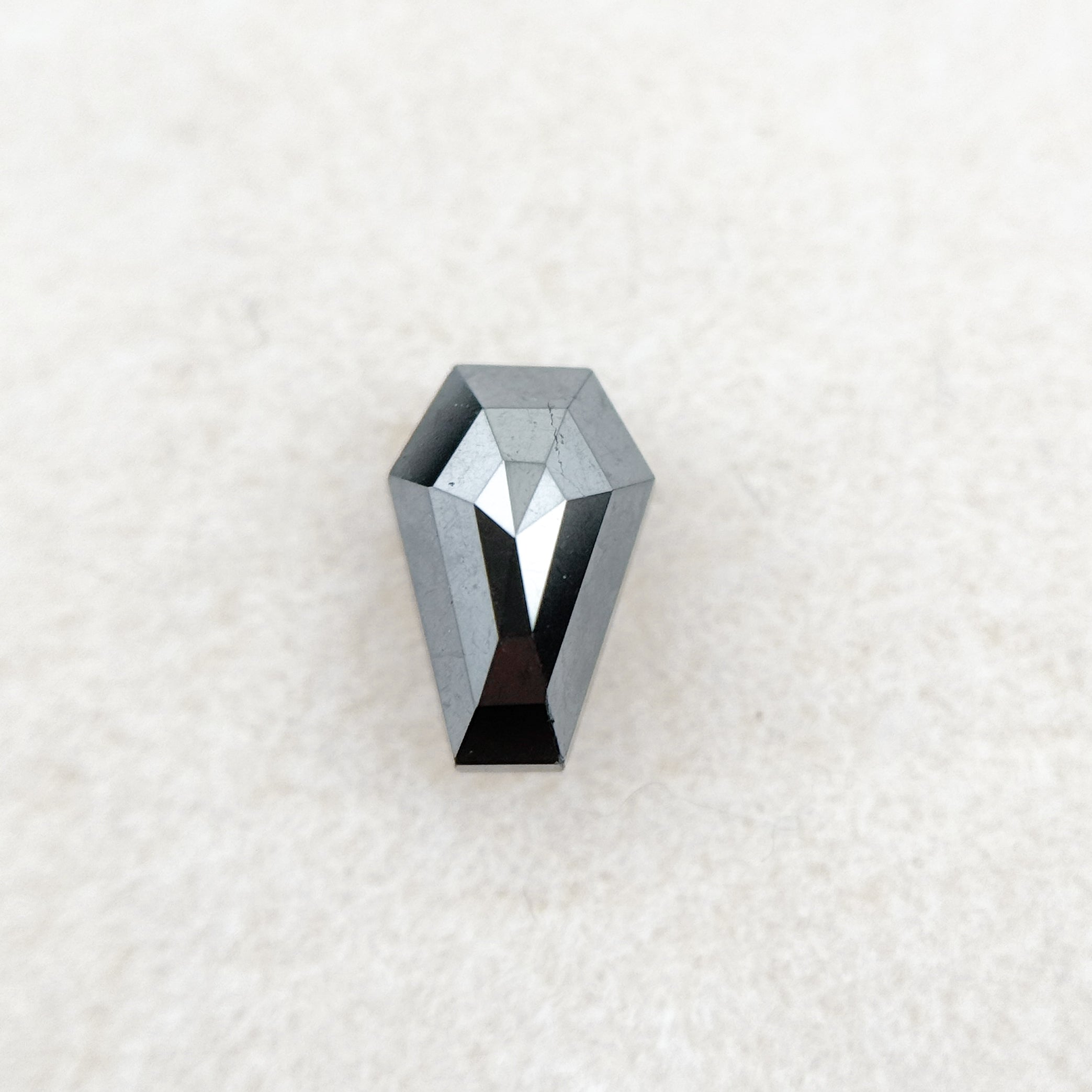 0.81 Ct Shield Rose Cut Black Natural Salt and Pepper Diamond