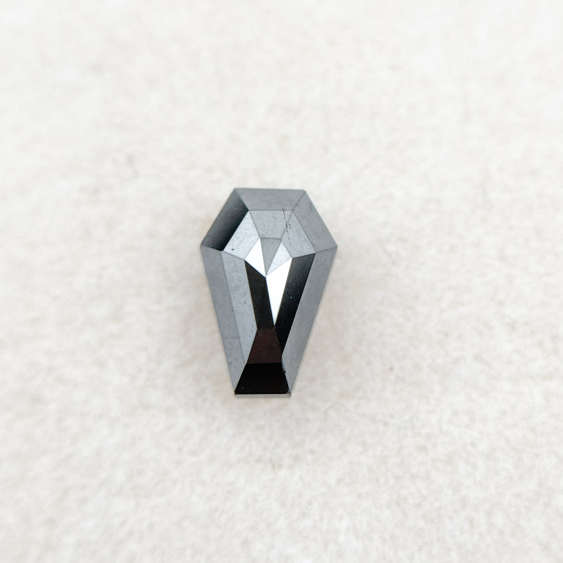 0.81 Ct Shield Rose Cut Black Natural Salt and Pepper Diamond