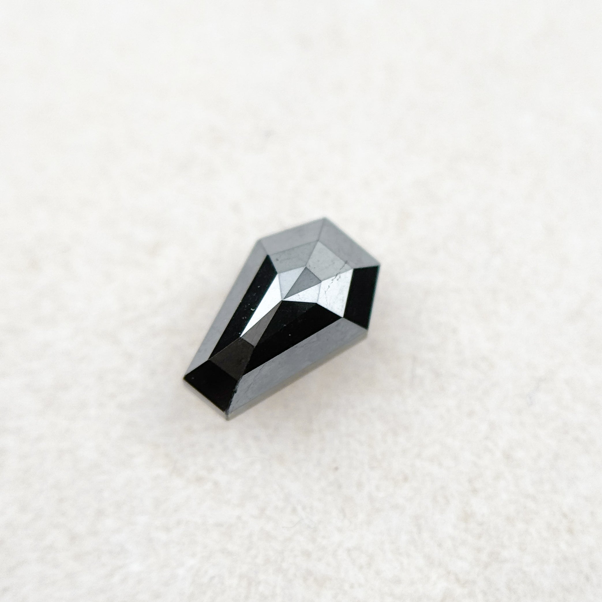0.81 Ct Shield Rose Cut Black Natural Salt and Pepper Diamond