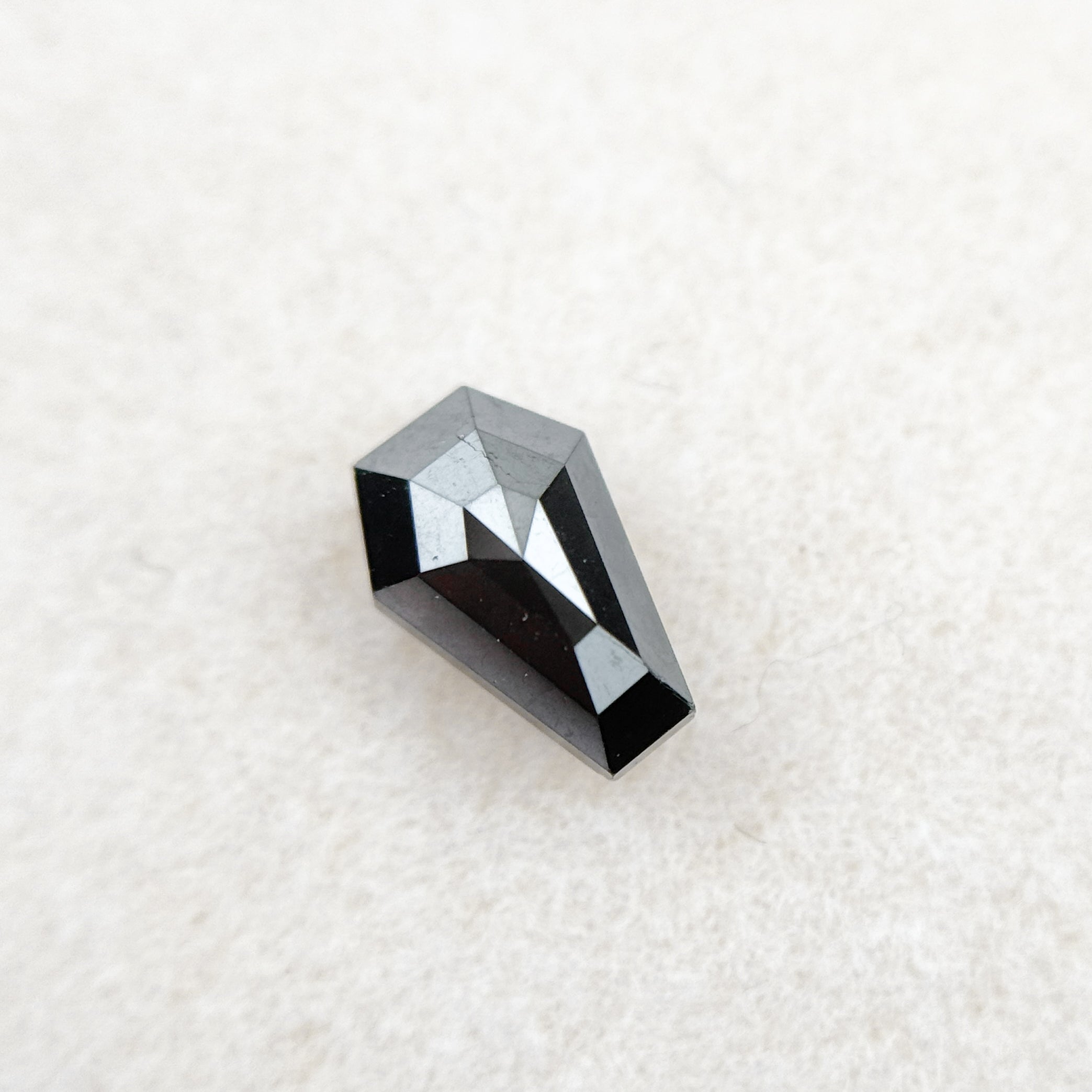 0.81 Ct Shield Rose Cut Black Natural Salt and Pepper Diamond