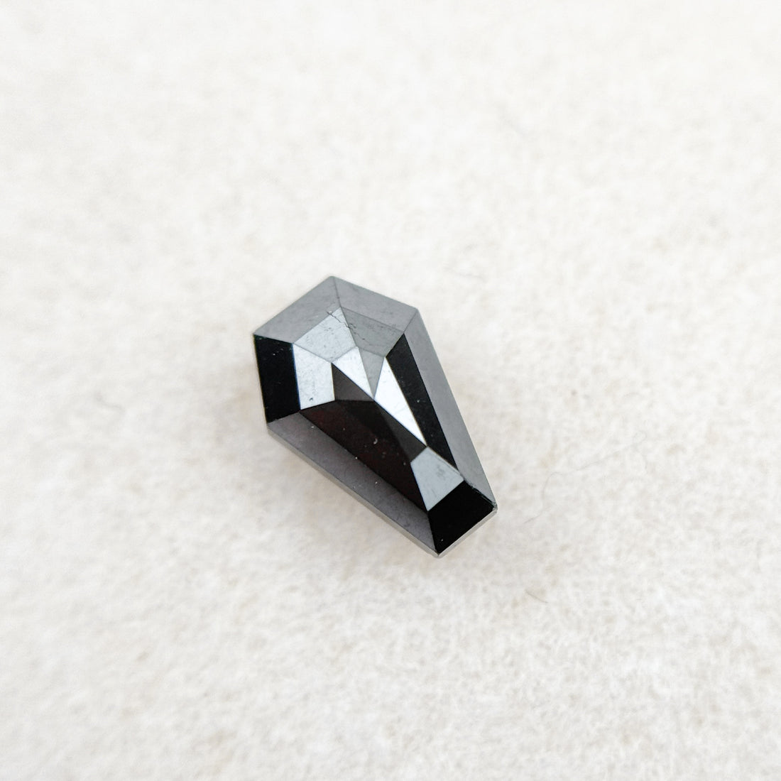 0.81 Ct Shield Rose Cut Black Natural Salt and Pepper Diamond