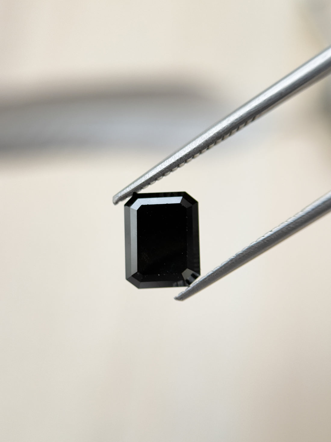 2.69 Ct Emerald Rose Cut Black Natural Salt and Pepper Diamond