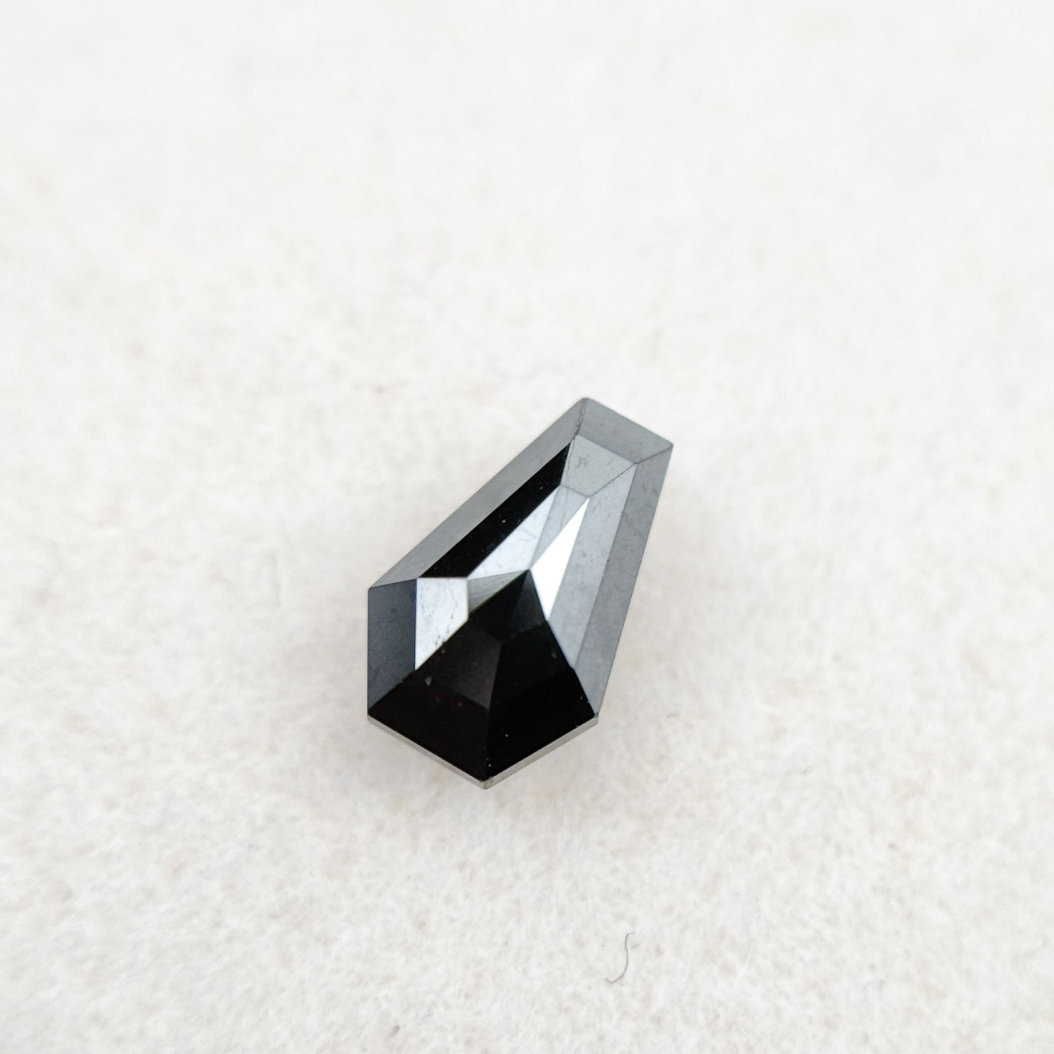 0.81 Ct Shield Rose Cut Black Natural Salt and Pepper Diamond