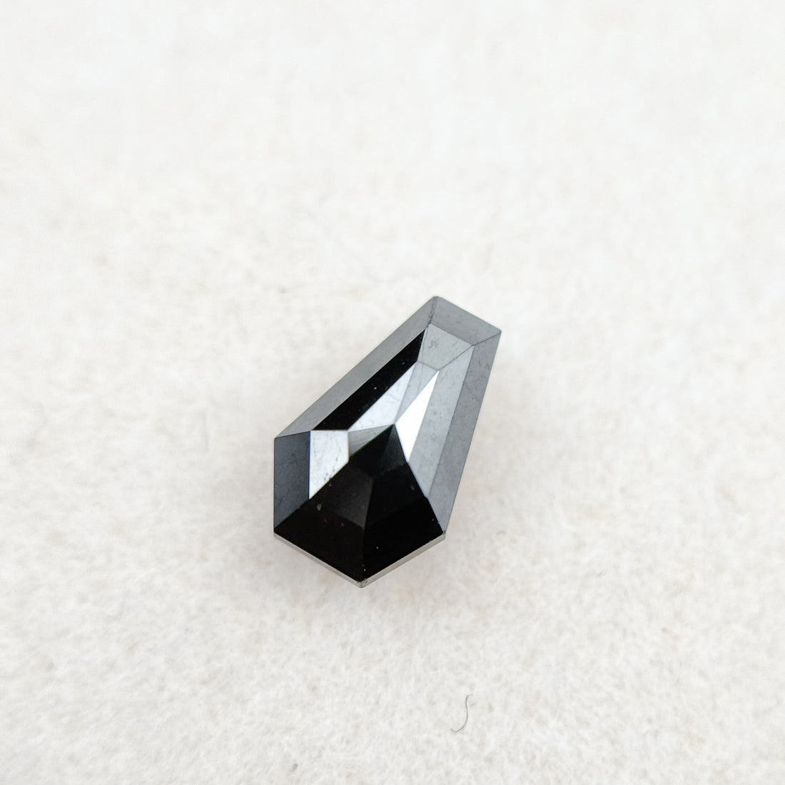 0.81 Ct Shield Rose Cut Black Natural Salt and Pepper Diamond