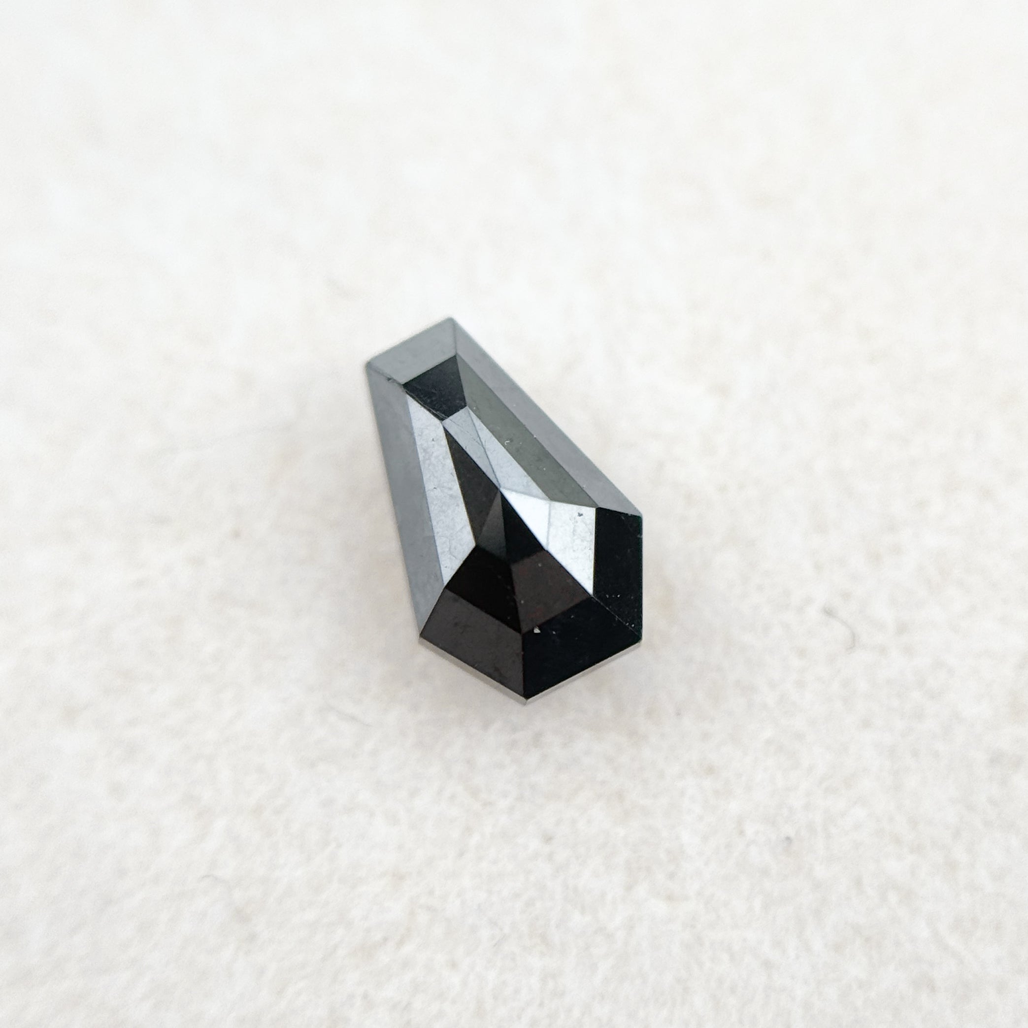 0.81 Ct Shield Rose Cut Black Natural Salt and Pepper Diamond