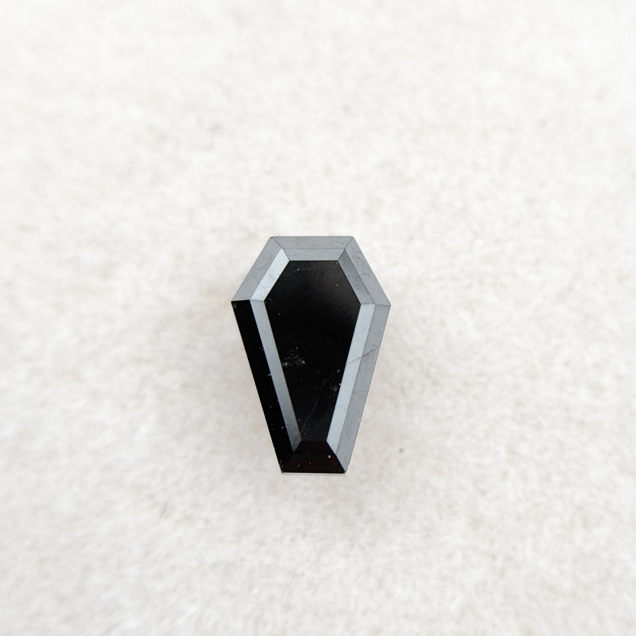0.81 Ct Shield Rose Cut Black Natural Salt and Pepper Diamond
