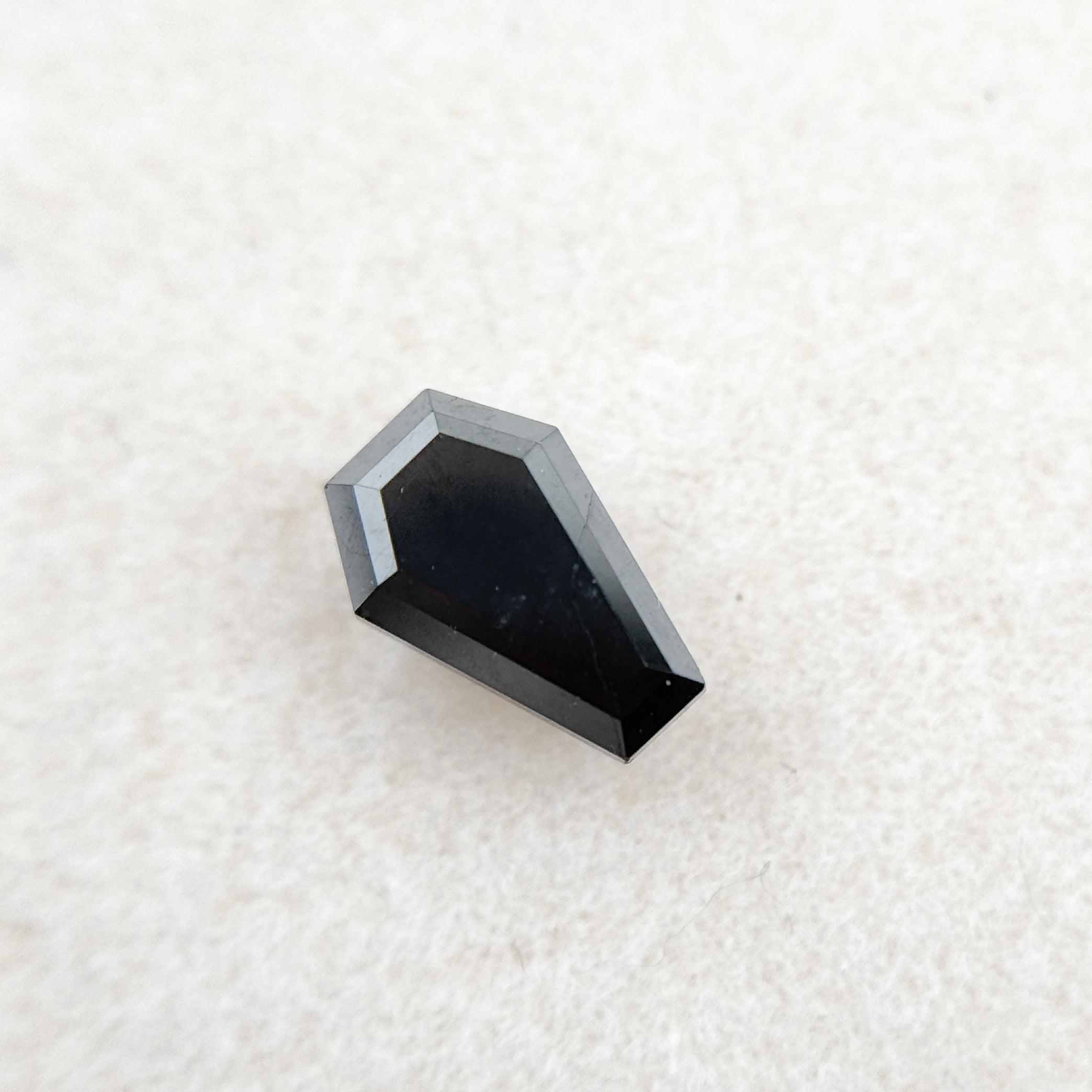 0.81 Ct Shield Rose Cut Black Natural Salt and Pepper Diamond