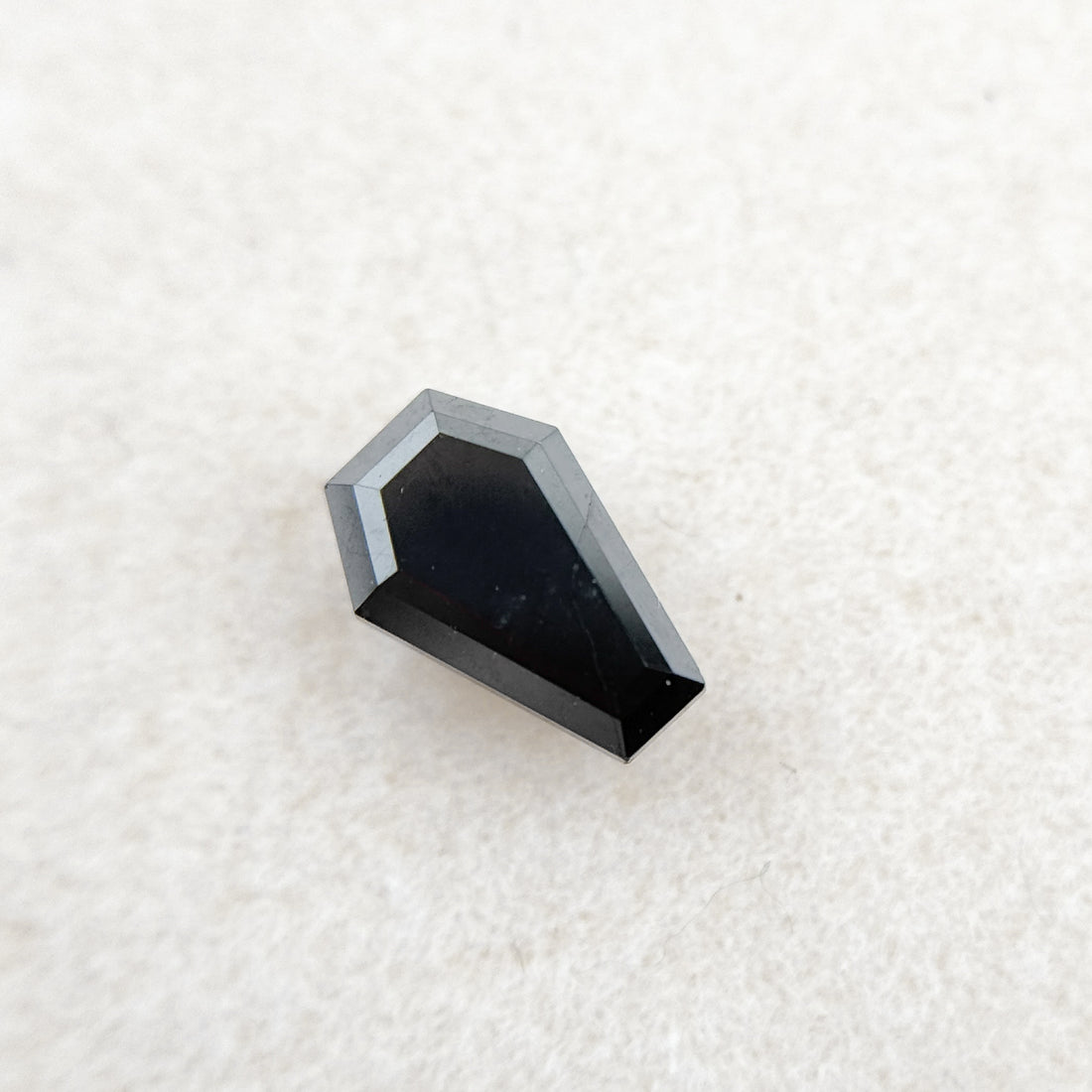0.81 Ct Shield Rose Cut Black Natural Salt and Pepper Diamond