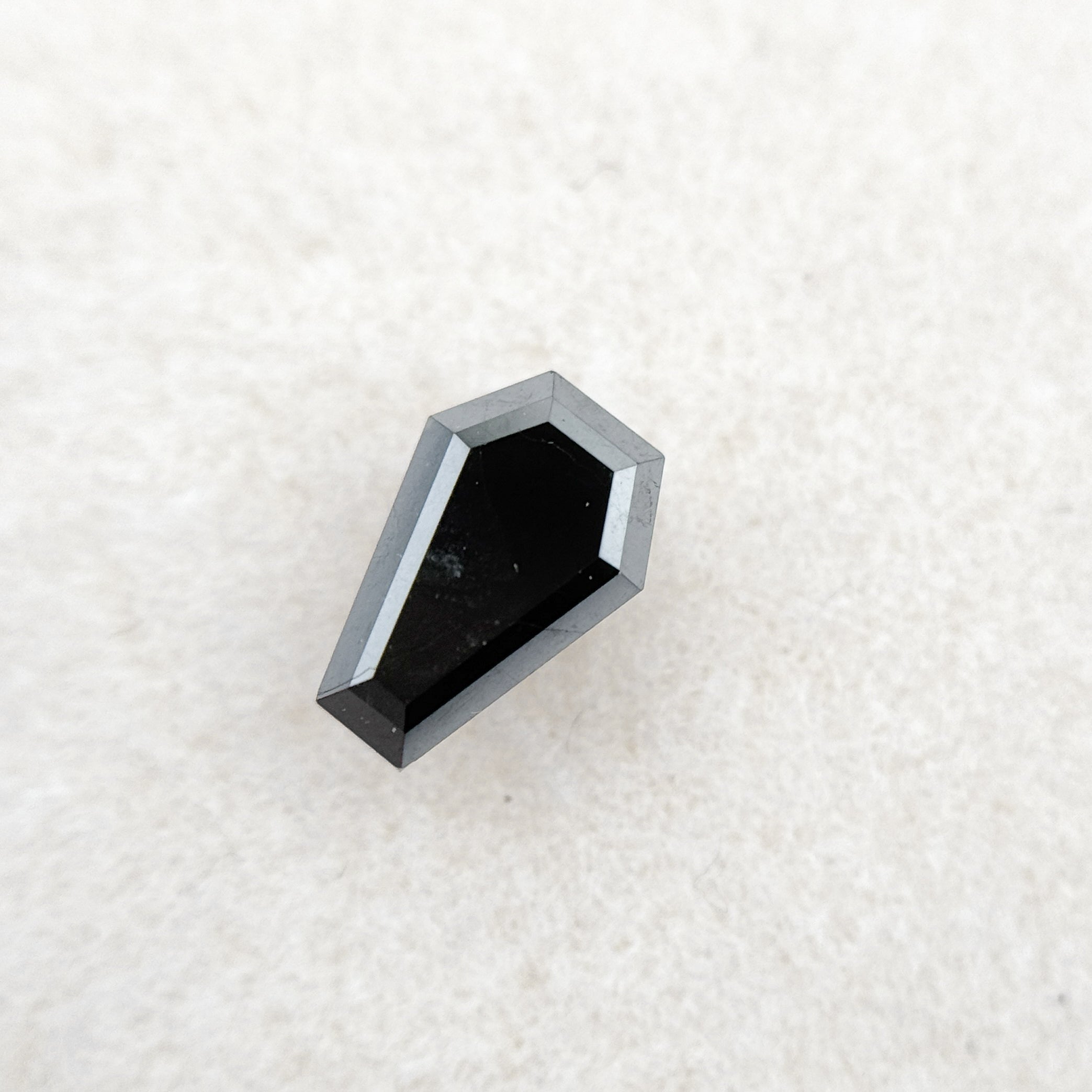 0.81 Ct Shield Rose Cut Black Natural Salt and Pepper Diamond