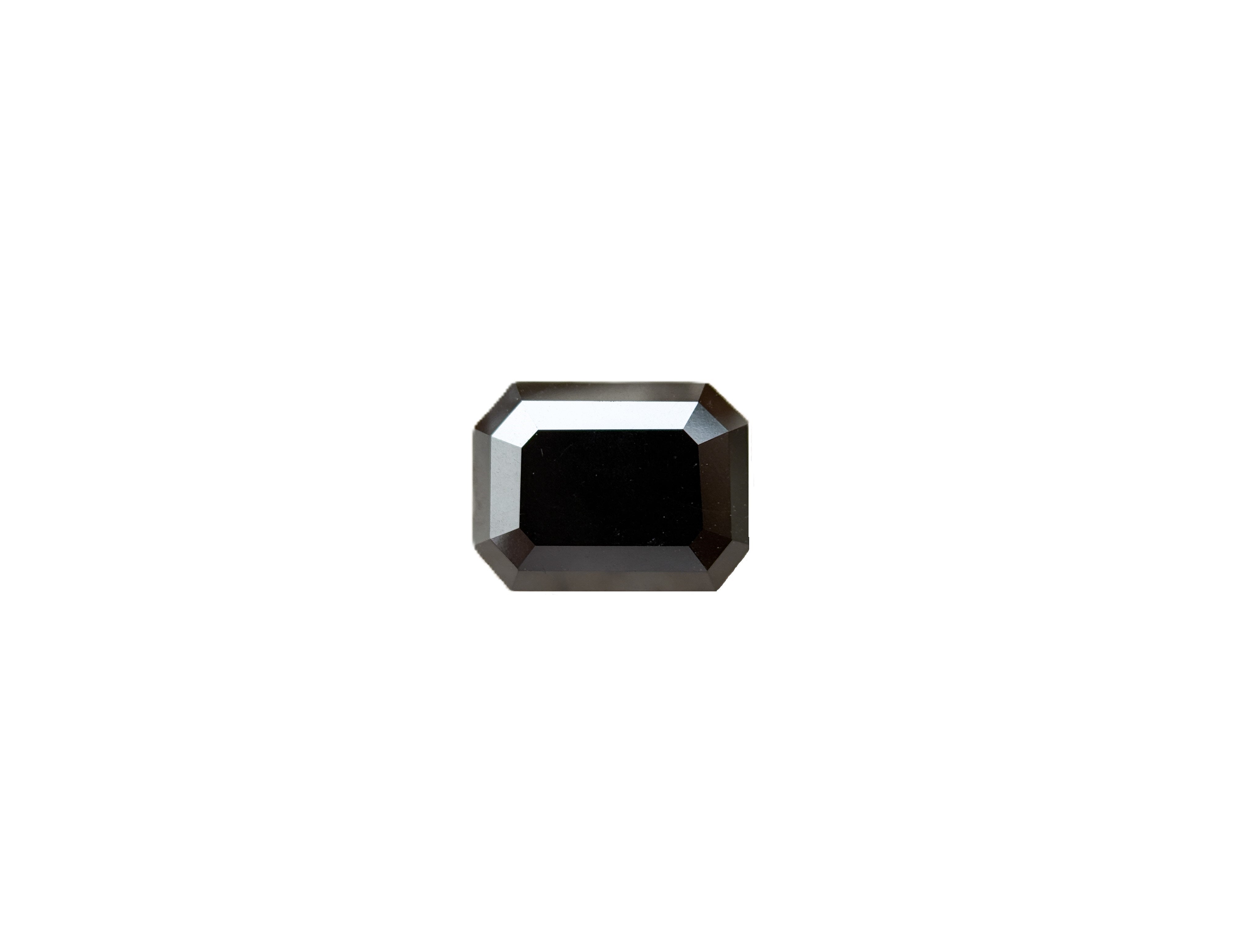 2.13 Ct Emerald Rose Cut Black Natural Salt and Pepper Diamond