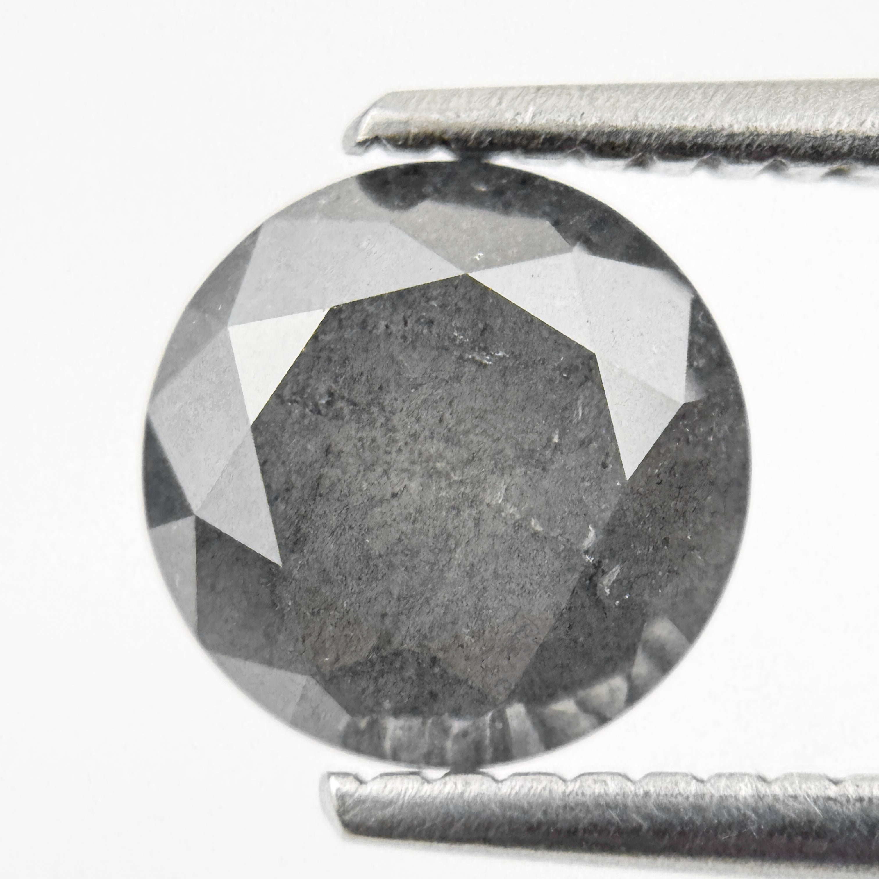 1.59 Ct Round Brilliant Cut Grey Natural Galaxy Diamond