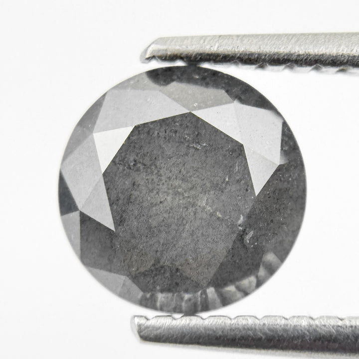 1.59 Ct Round Brilliant Cut Grey Natural Galaxy Diamond