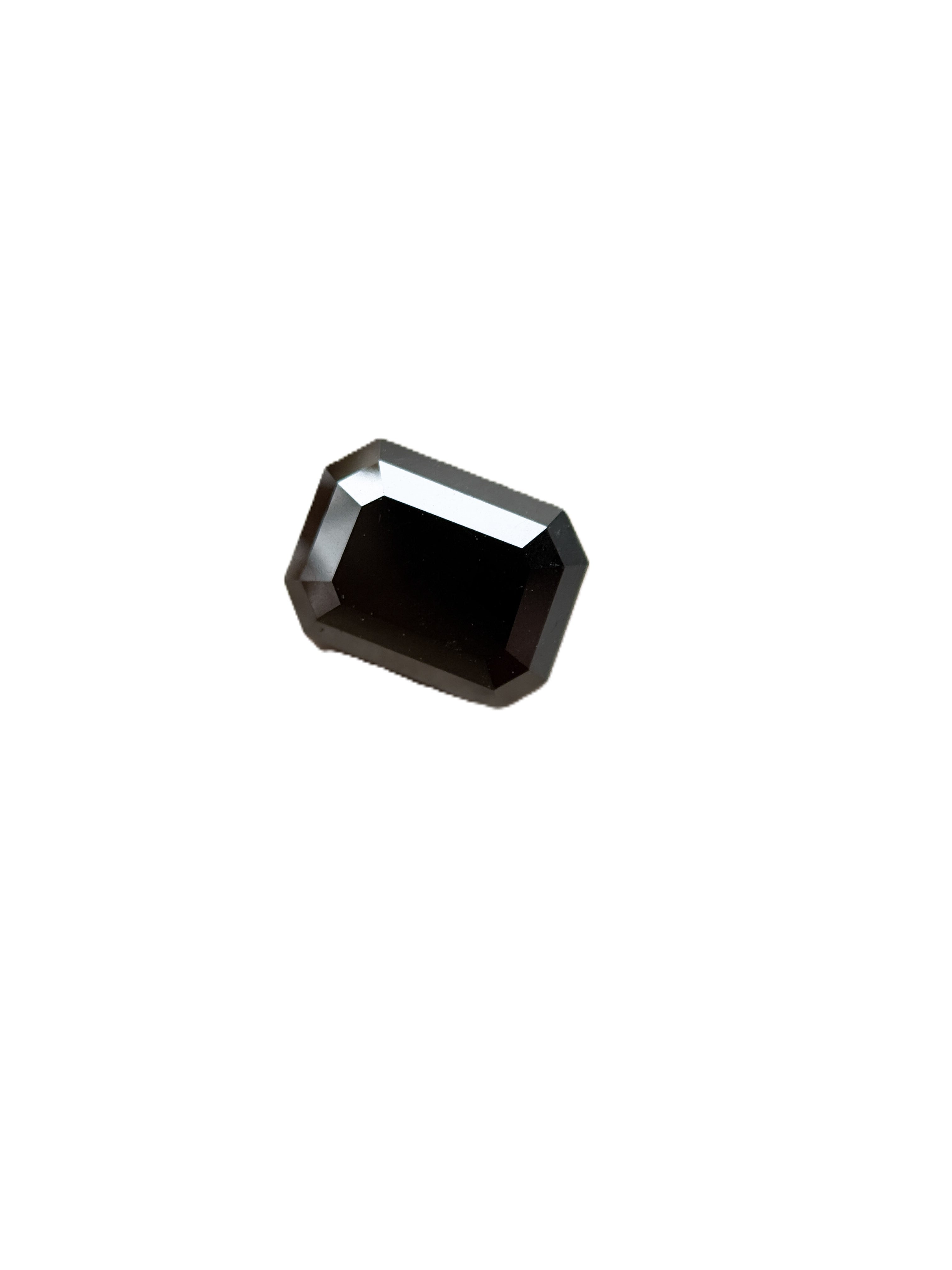2.13 Ct Emerald Rose Cut Black Natural Salt and Pepper Diamond