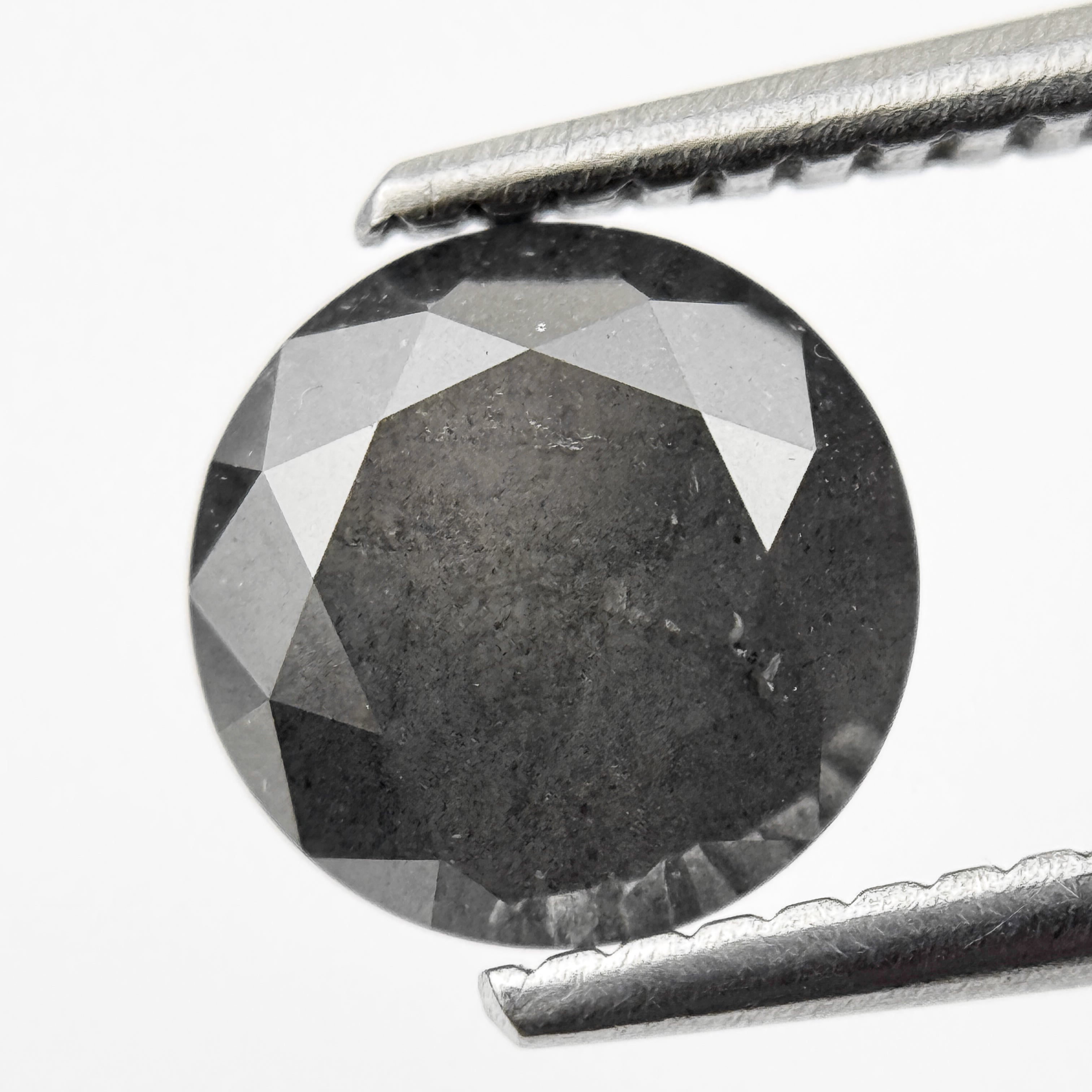 1.59 Ct Round Brilliant Cut Grey Natural Galaxy Diamond