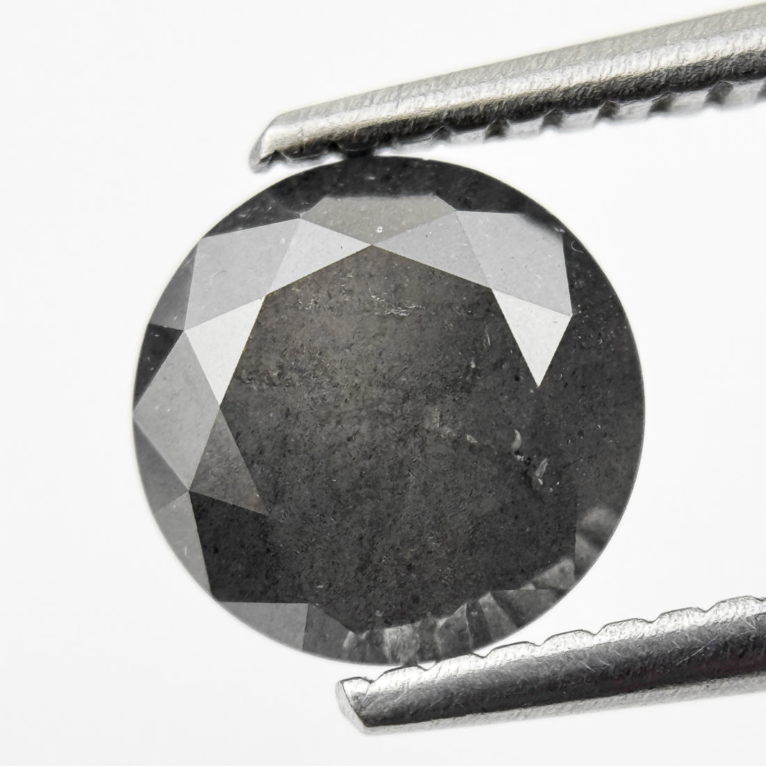 1.59 Ct Round Brilliant Cut Grey Natural Galaxy Diamond