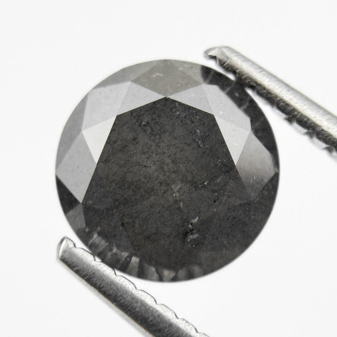 1.59 Ct Round Brilliant Cut Grey Natural Galaxy Diamond