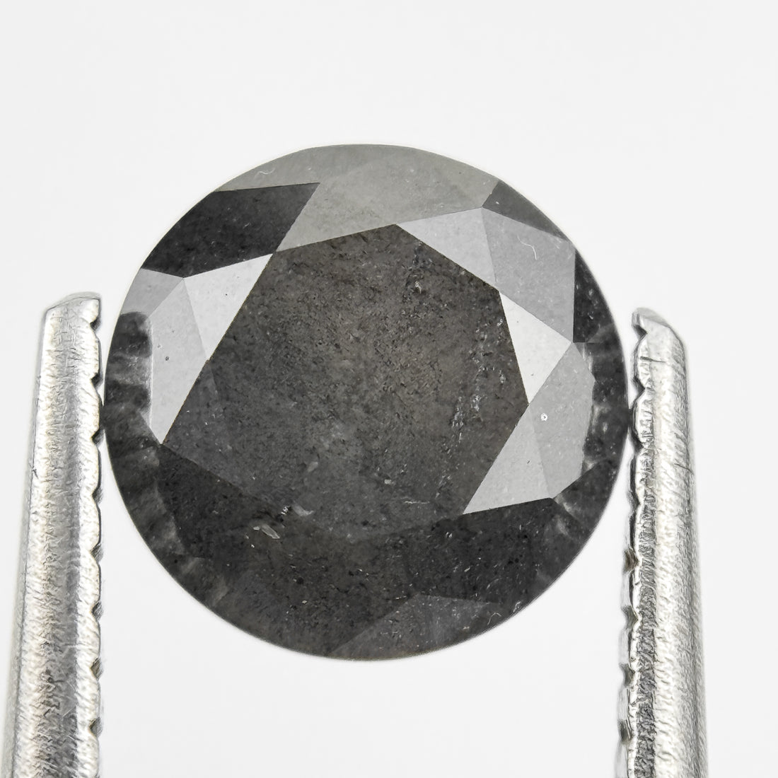 1.59 Ct Round Brilliant Cut Grey Natural Galaxy Diamond