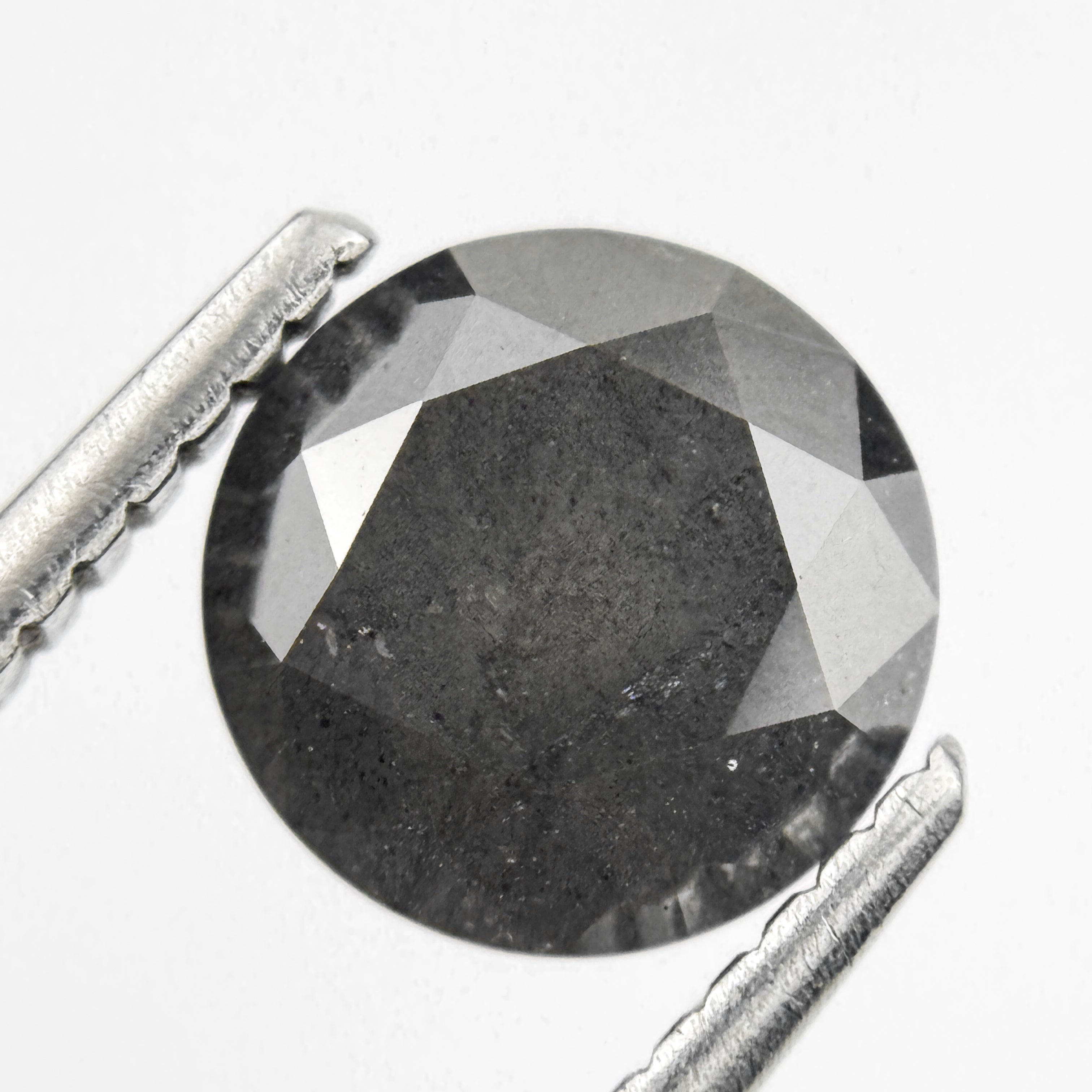 1.59 Ct Round Brilliant Cut Grey Natural Galaxy Diamond