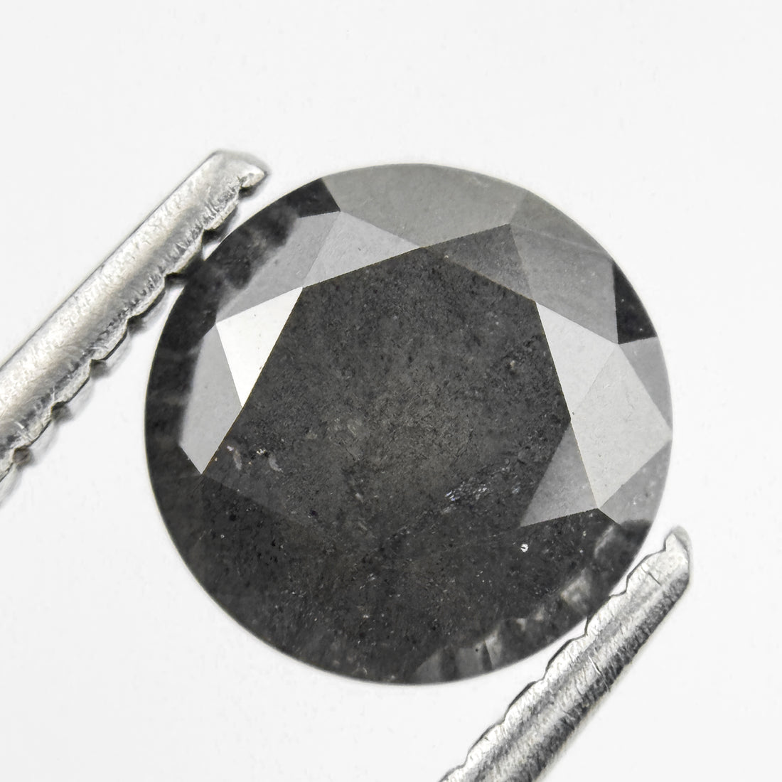 1.59 Ct Round Brilliant Cut Grey Natural Galaxy Diamond