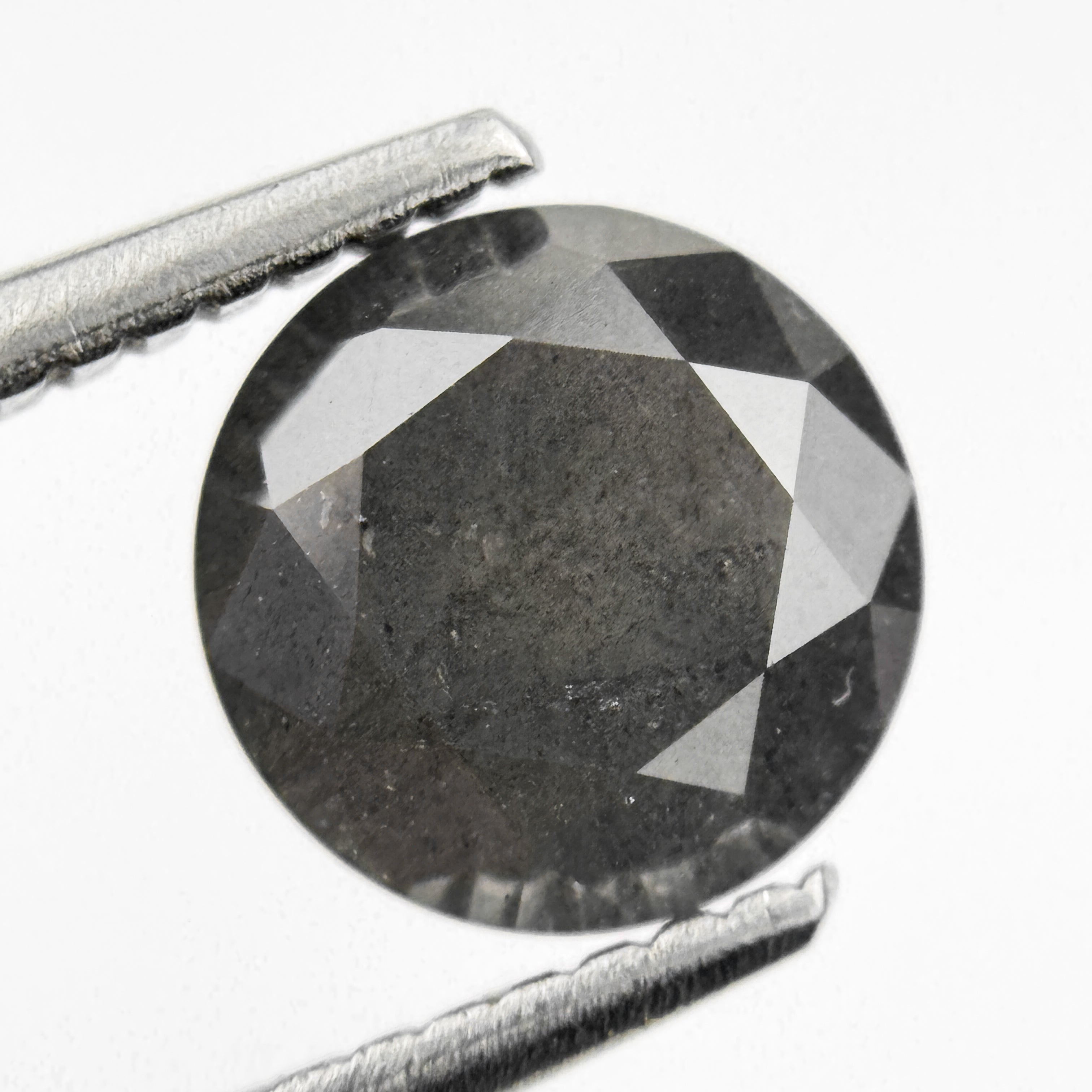 1.59 Ct Round Brilliant Cut Grey Natural Galaxy Diamond
