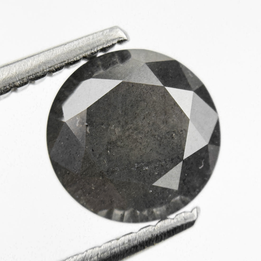 1.59 Ct Round Brilliant Cut Grey Natural Galaxy Diamond