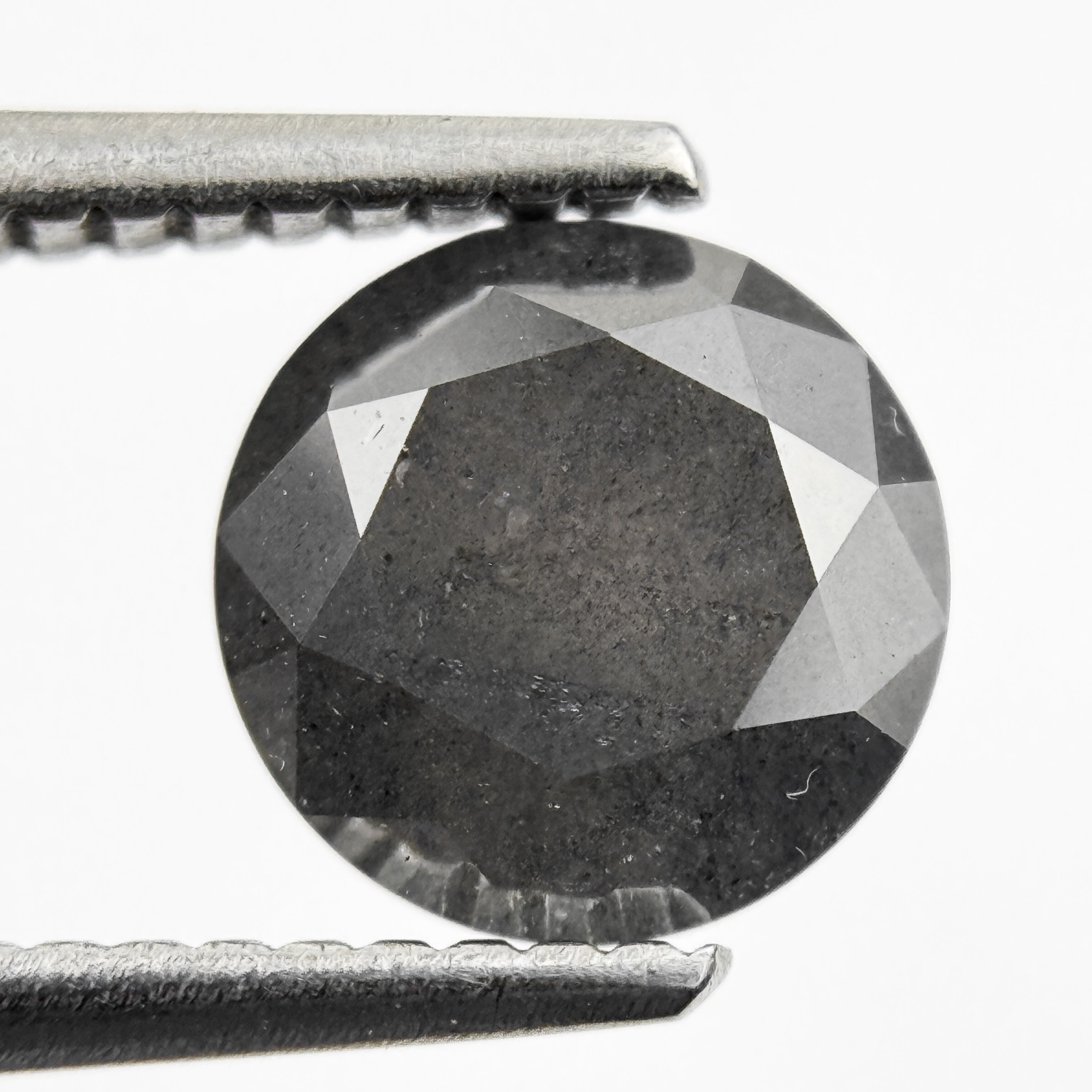 1.59 Ct Round Brilliant Cut Grey Natural Galaxy Diamond