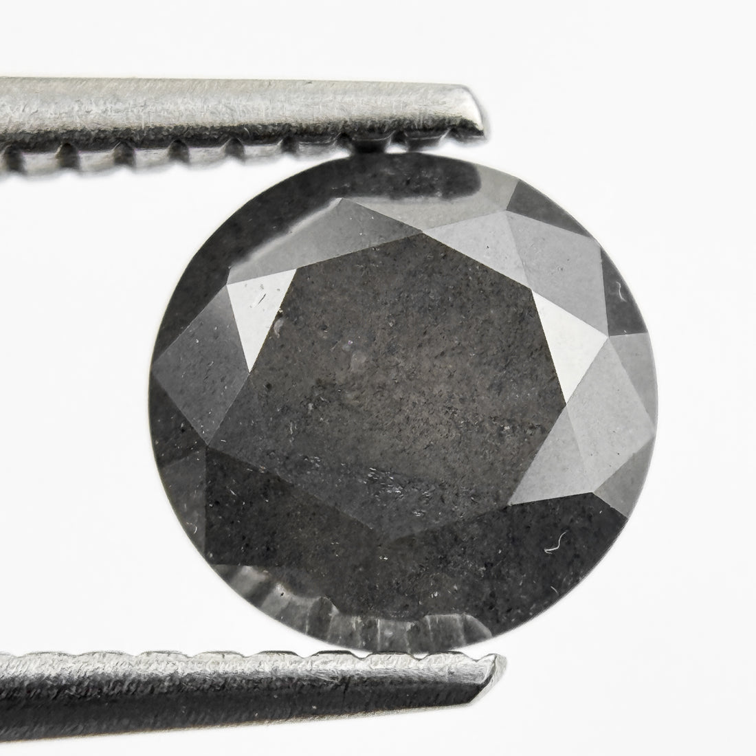 1.59 Ct Round Brilliant Cut Grey Natural Galaxy Diamond