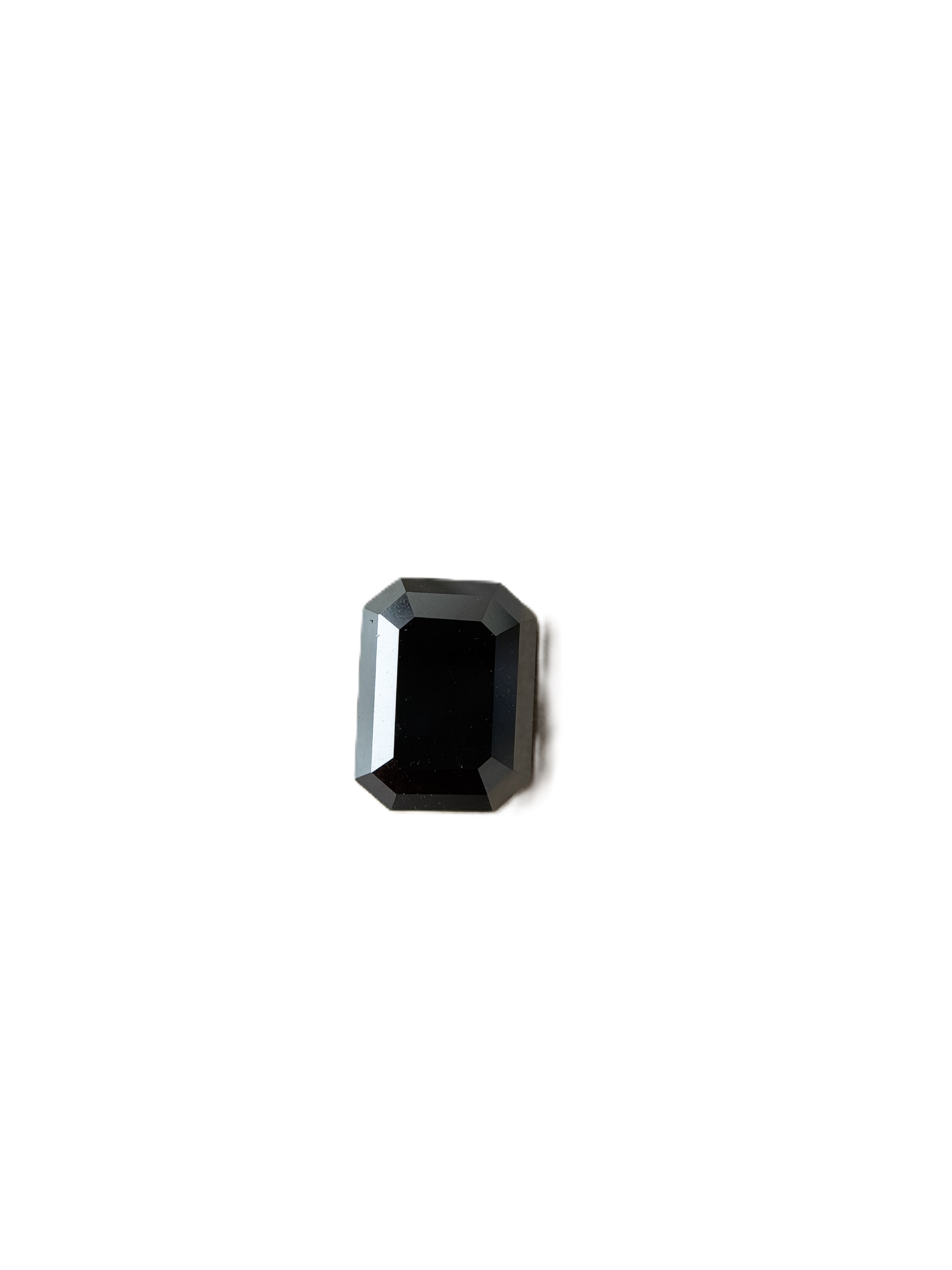 2.13 Ct Emerald Rose Cut Black Natural Salt and Pepper Diamond