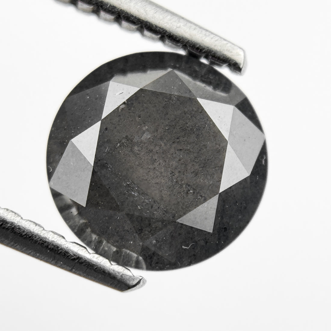 1.59 Ct Round Brilliant Cut Grey Natural Galaxy Diamond